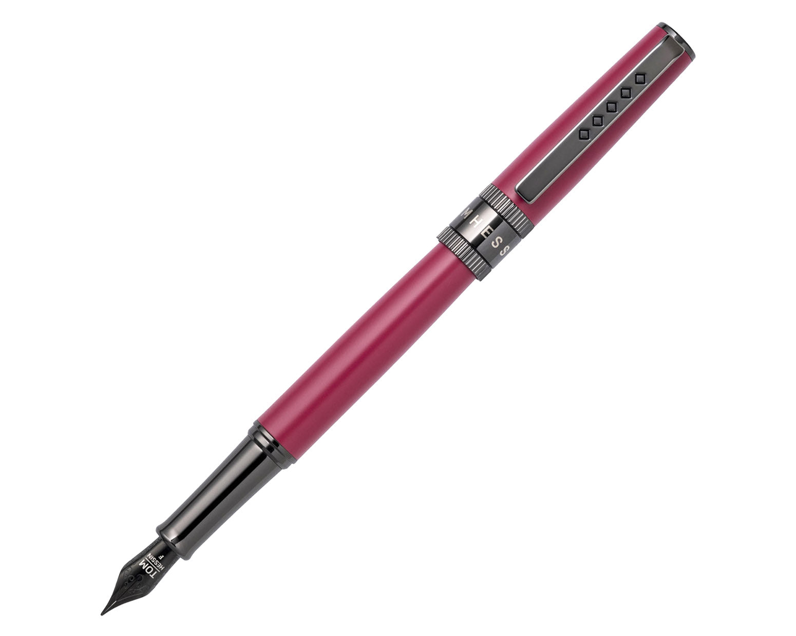 Tom Hessin Rebel Collection Jewellers Rouge Fountain Pen with Gunmetal Trim