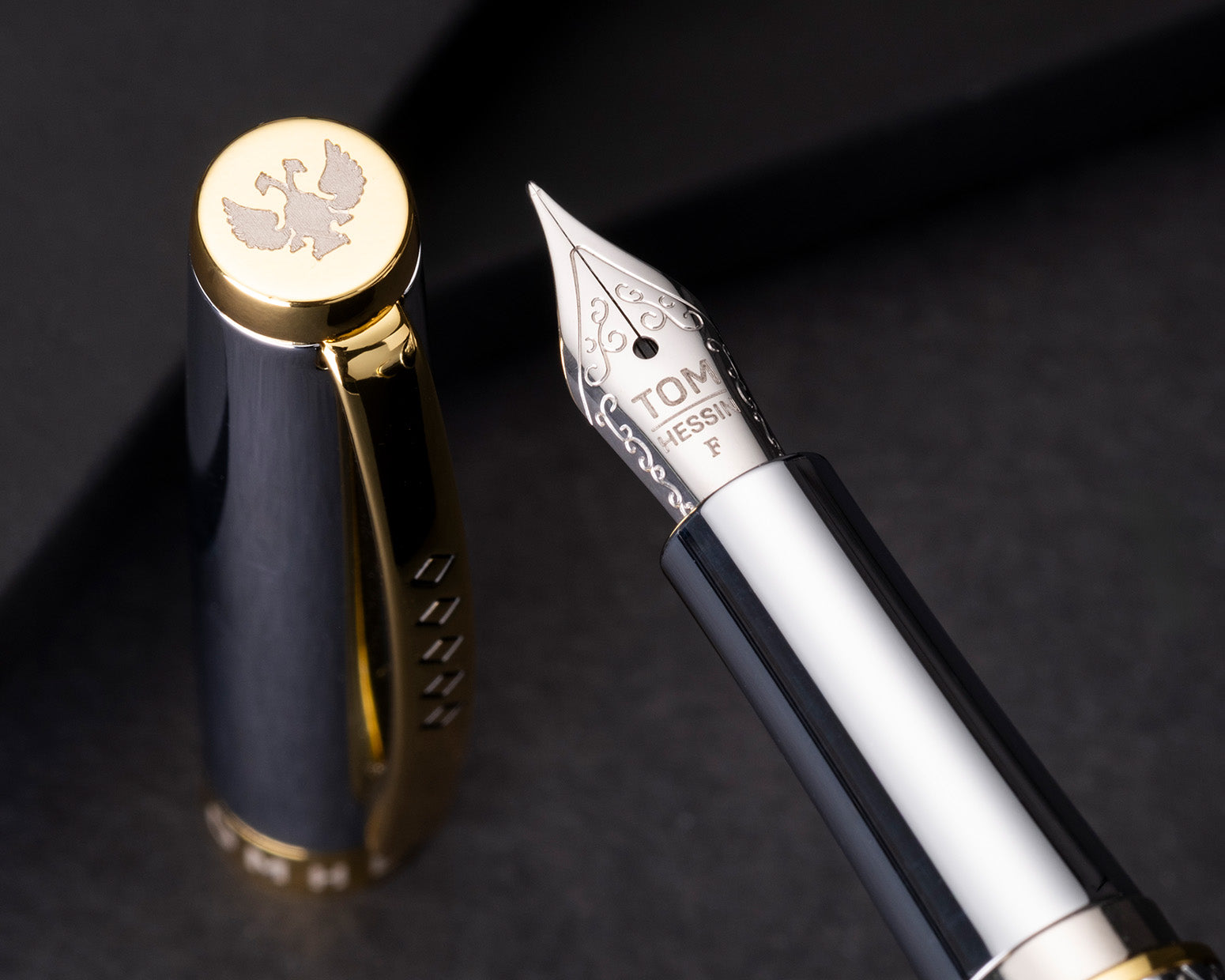 Tom Hessin Magnetic Series Ritz Fountain Pen with Gold Plated Trim