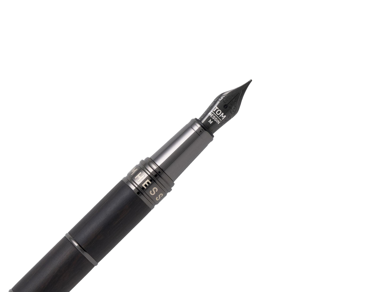 Tom Hessin Revolution Collection Charcoal Wooden Barrel Fountain Pen