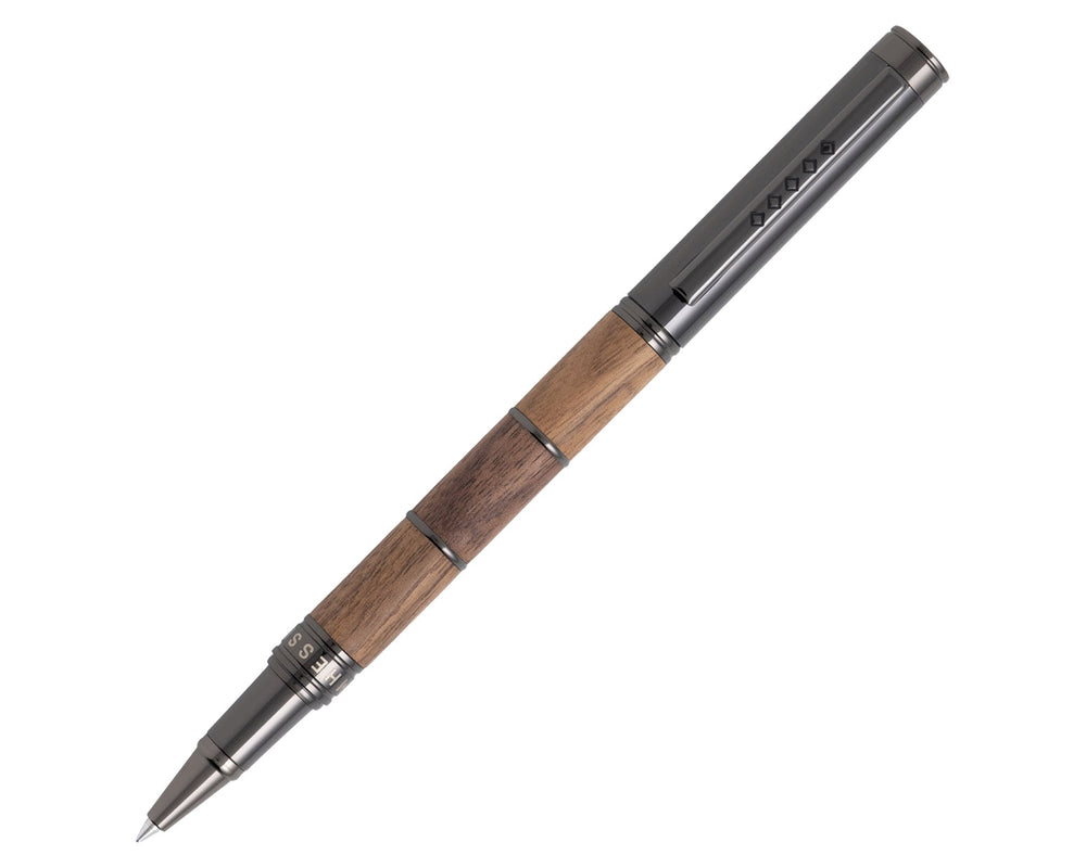 Tom Hessin Revolution Collection Rustic Wooden Barrel Rollerball Pen