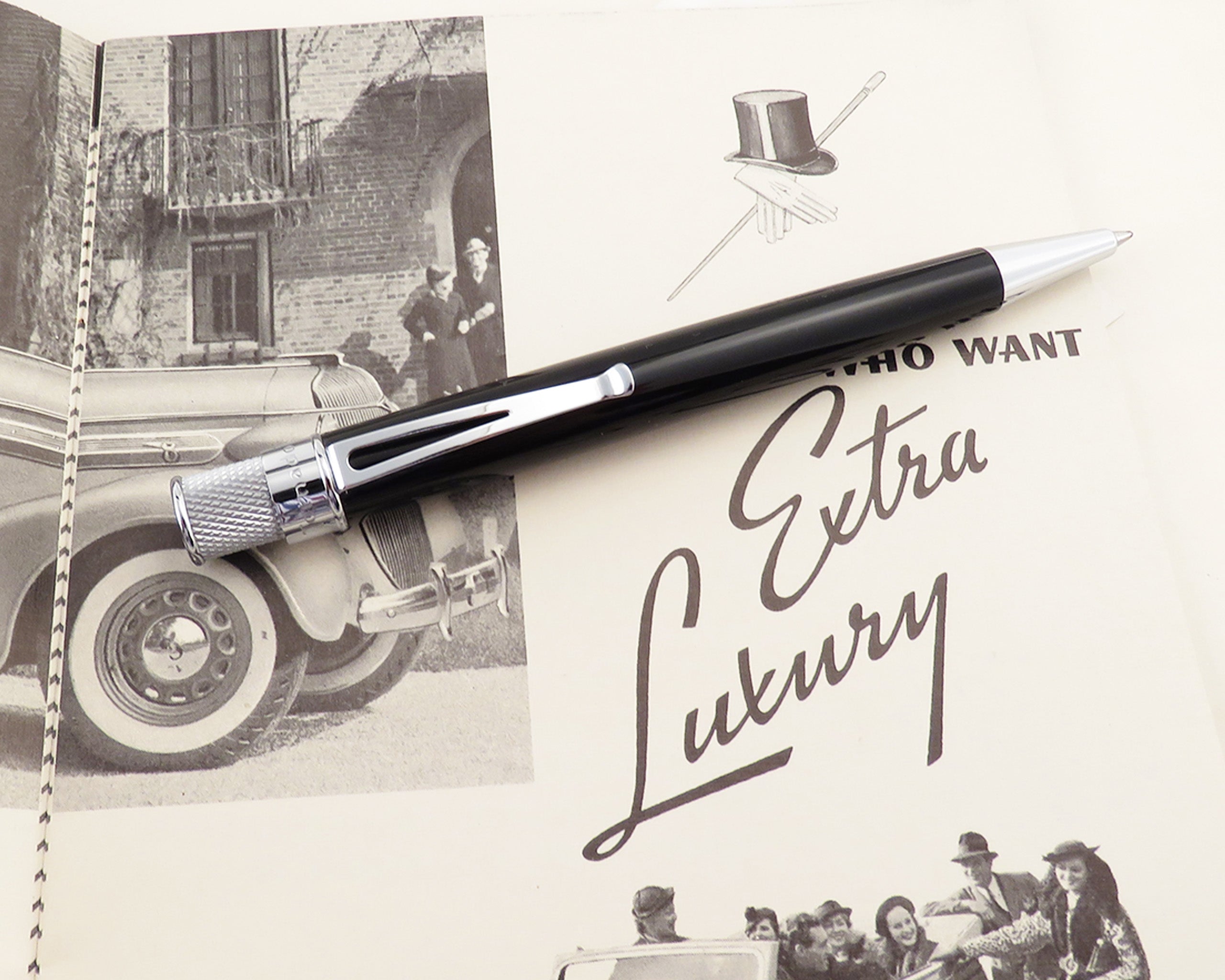 Retro51 Tornado™ Classic Lacquer Black Rollerball Pen