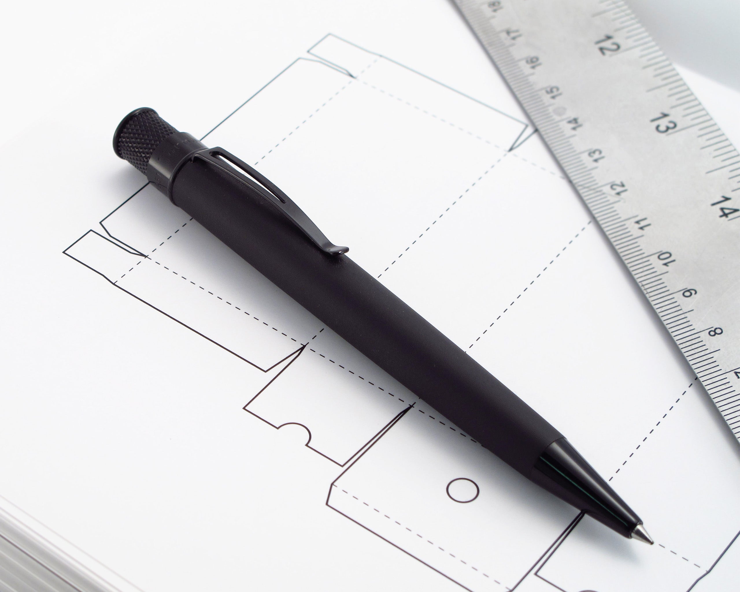Retro51 Tornado™ Stealth Matte Black Rollerball Pen