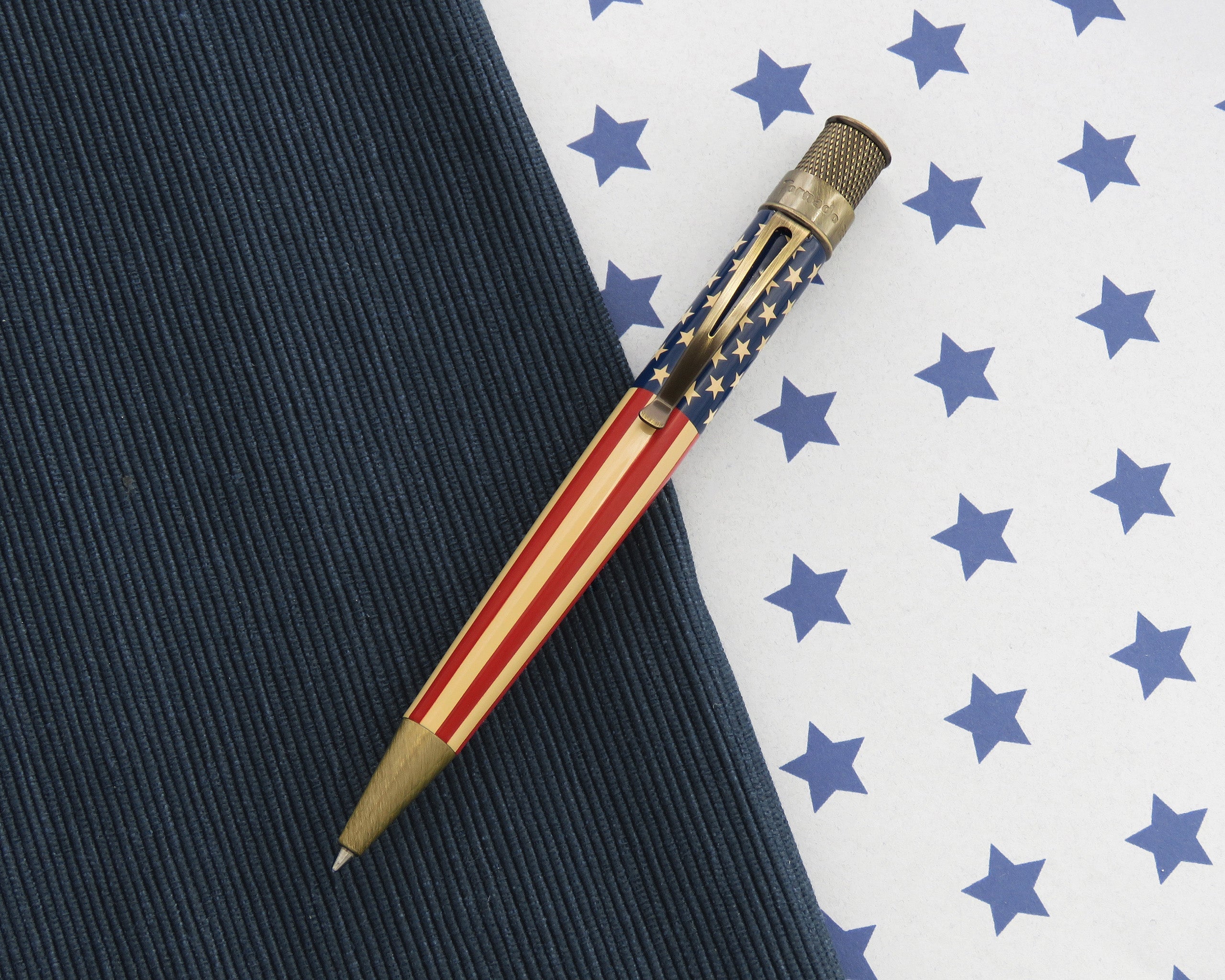 Retro51 Tornado™ Vintage Metalsmith Tribute 250 Flag Rollerball Pen