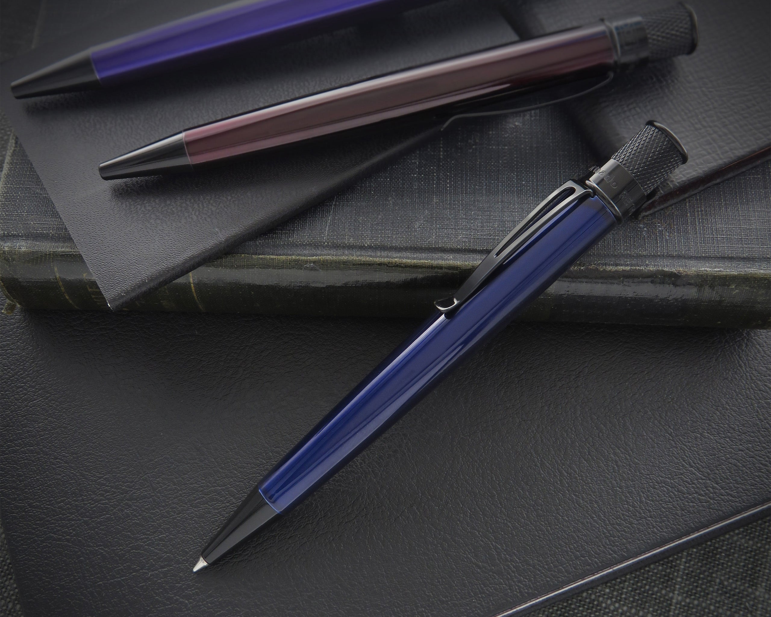 Retro51 Tornado™ Stealth Blue Black Rollerball Pen