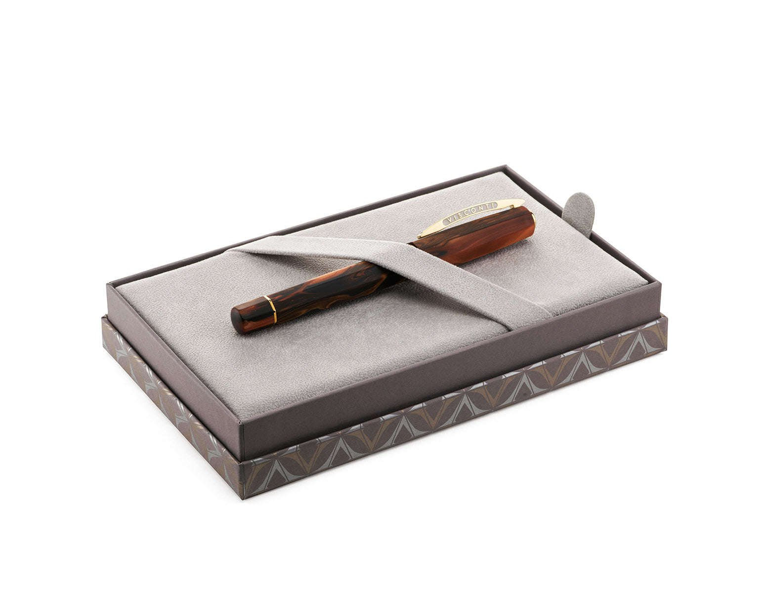 Visconti Medici Briarwood Fountain Pen with Gold Trim