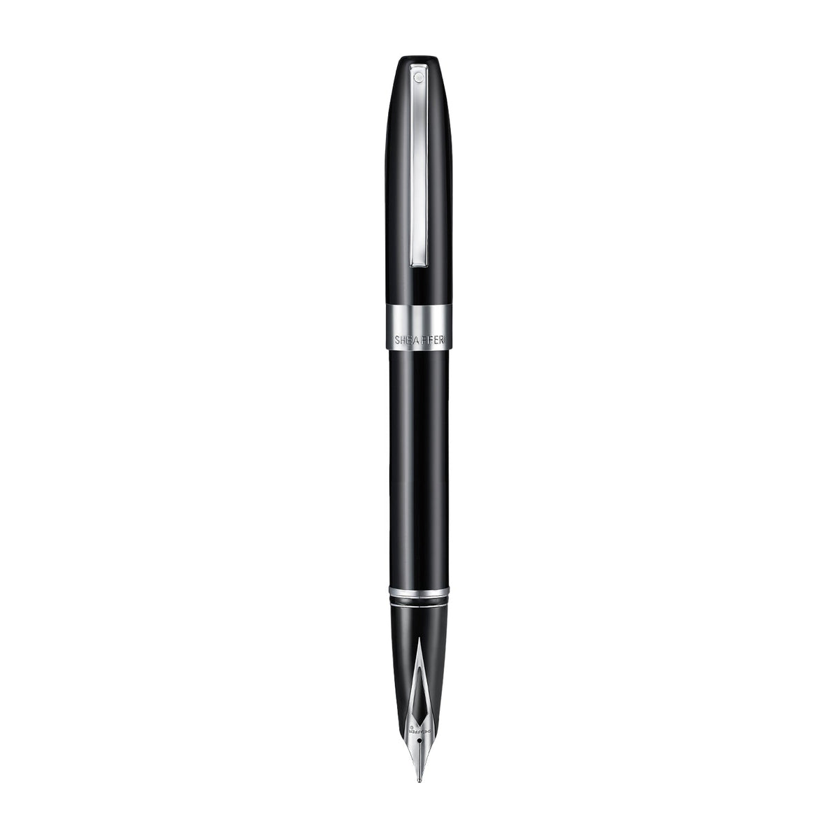 Sheaffer Legacy Glossy Black Fountain Pen with Inlaid Nib and Chrome-Plated Trim