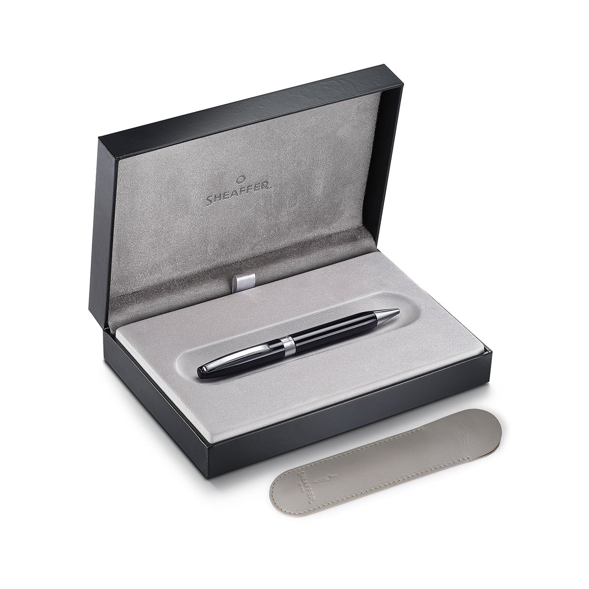Sheaffer Legacy Glossy Black Ballpoint Pen with Chrome-Plated Trim
