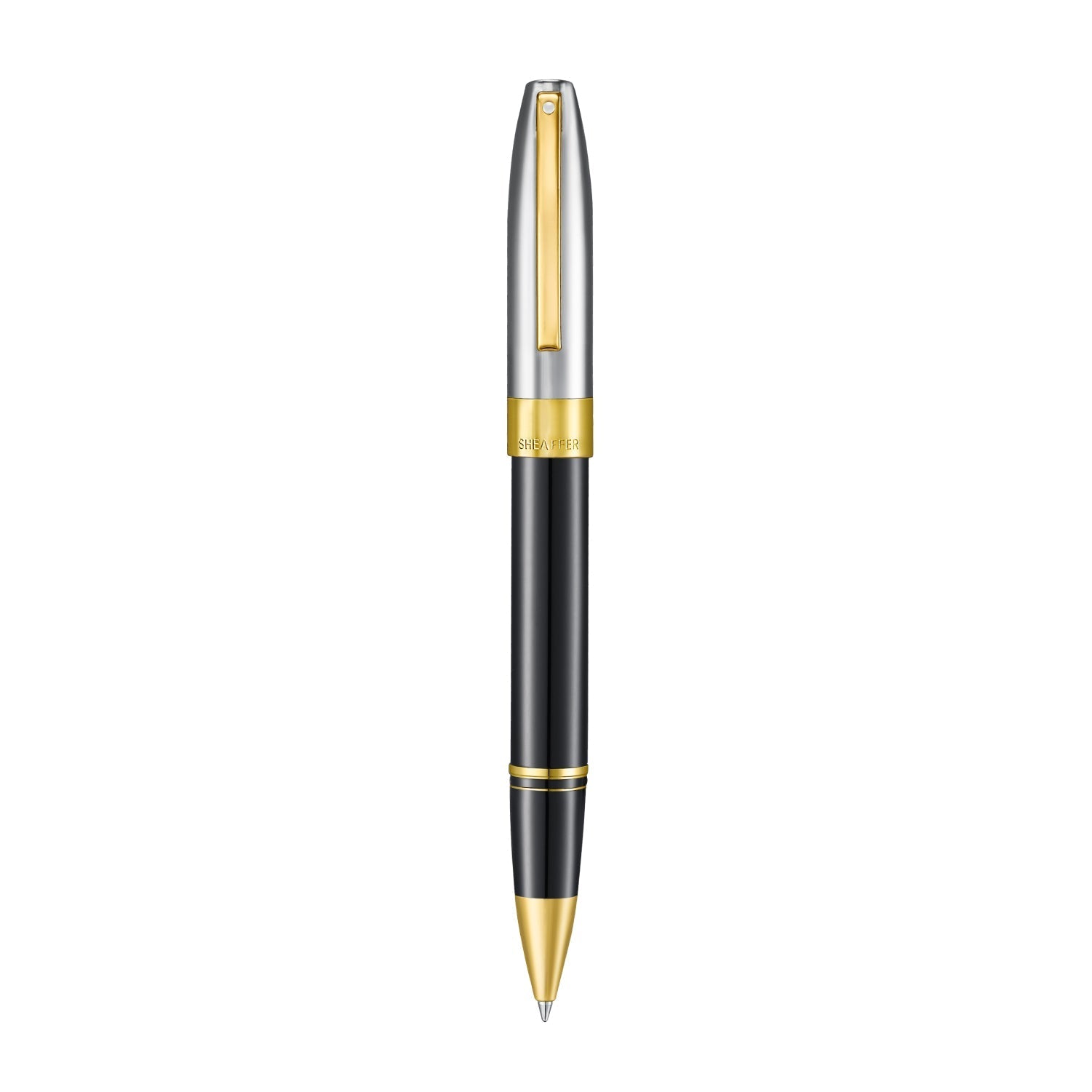 Sheaffer Legacy Glossy Black & Chrome Rollerball Pen with 14k PVD Gold-Plated Trim