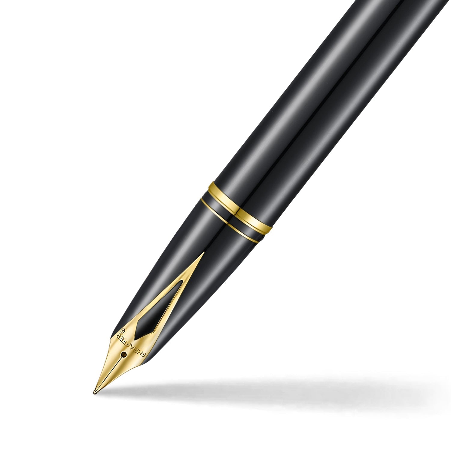 Sheaffer Legacy Glossy Black and Chrome Fountain Pen with 14k PVD Gold-Plated Inlaid Nib and Trims