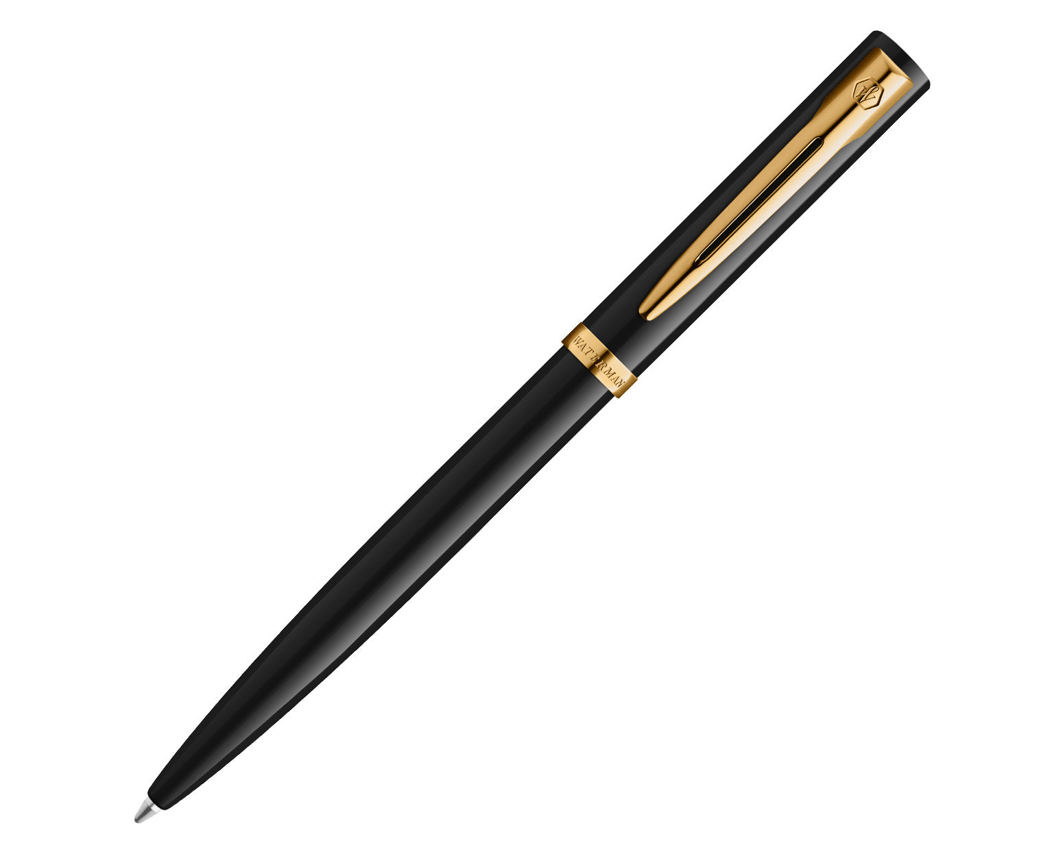 Waterman Impression Black Ballpoint Pen with Gold Trim