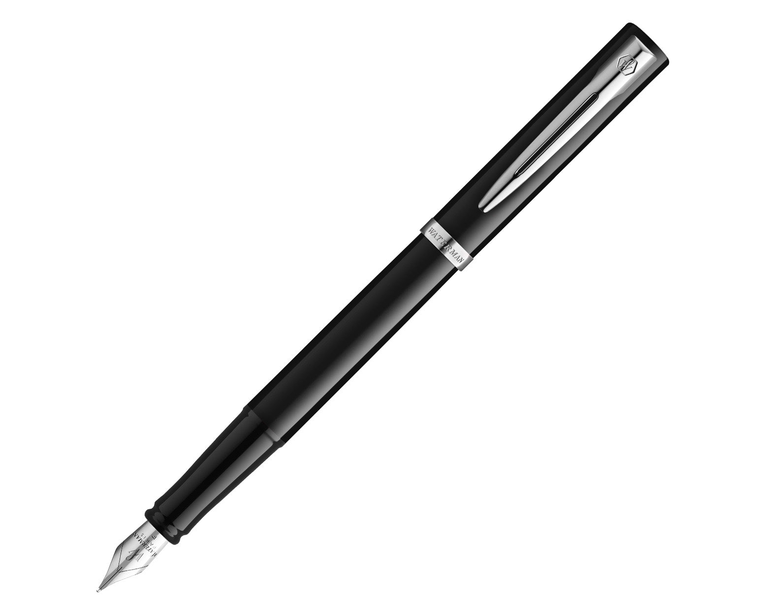 Waterman Impression Black Fountain Pen with Chrome Trim