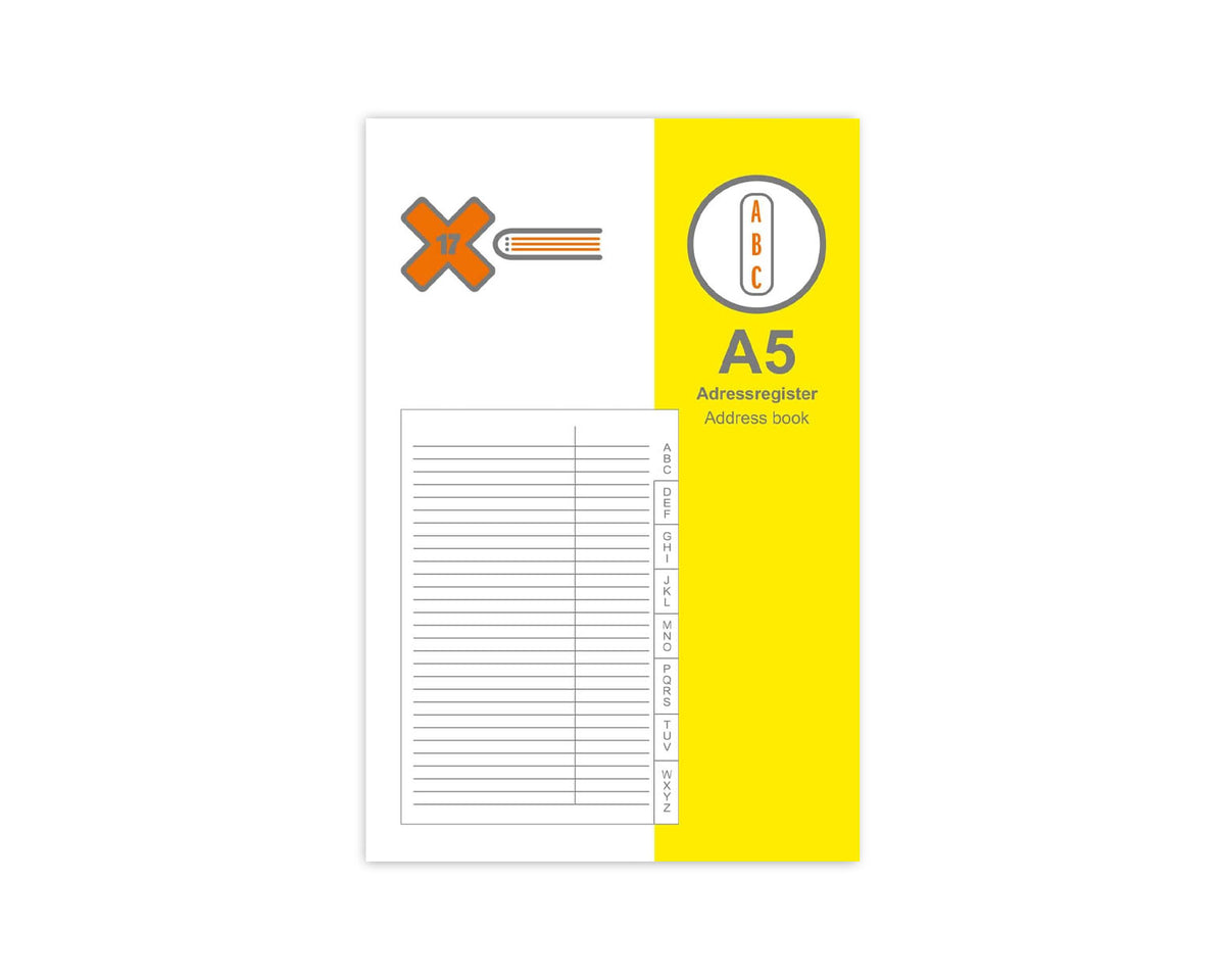 X17 Notes A5 Address Register with Tabs A-Z
