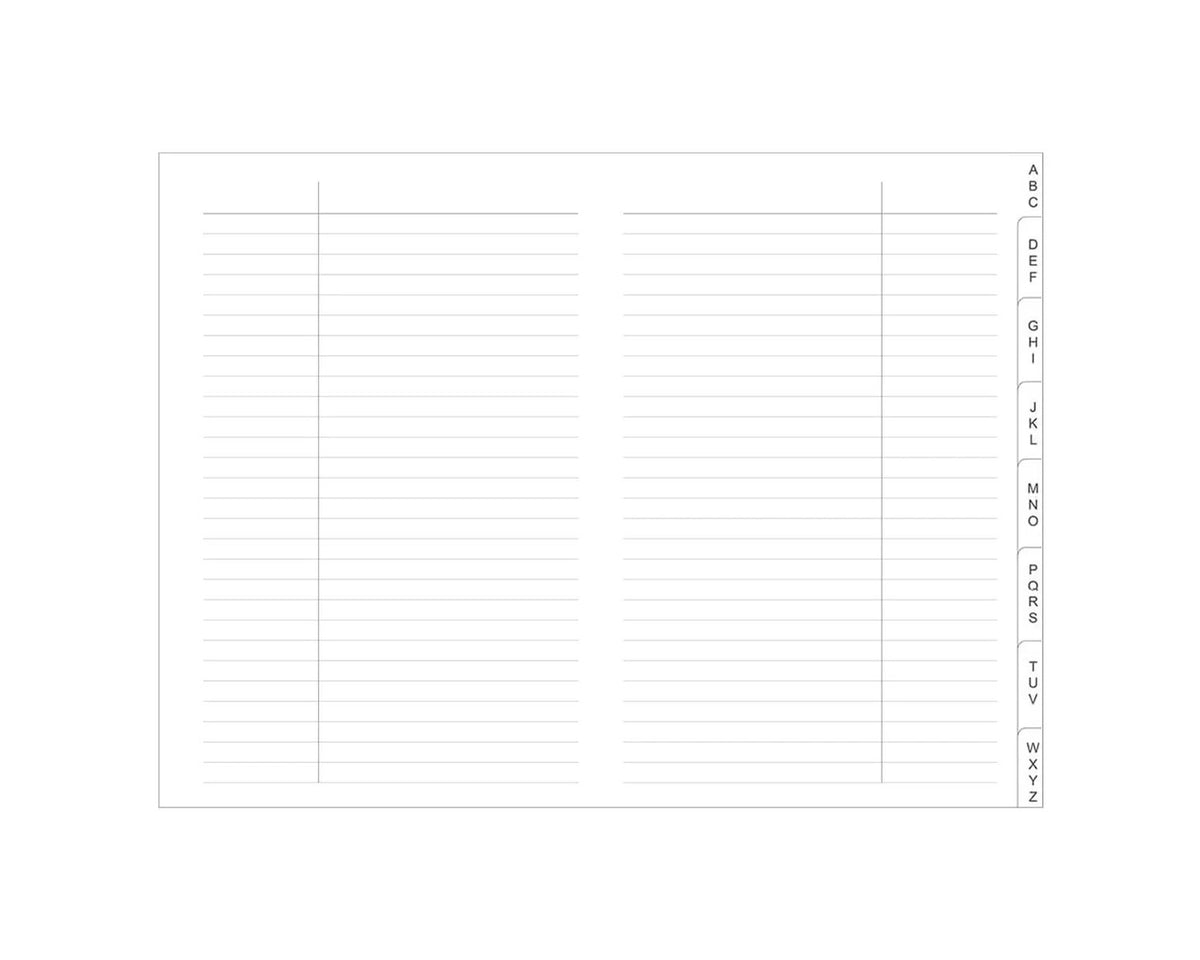 X17 Notes A6 Address Register with Tabs A-Z