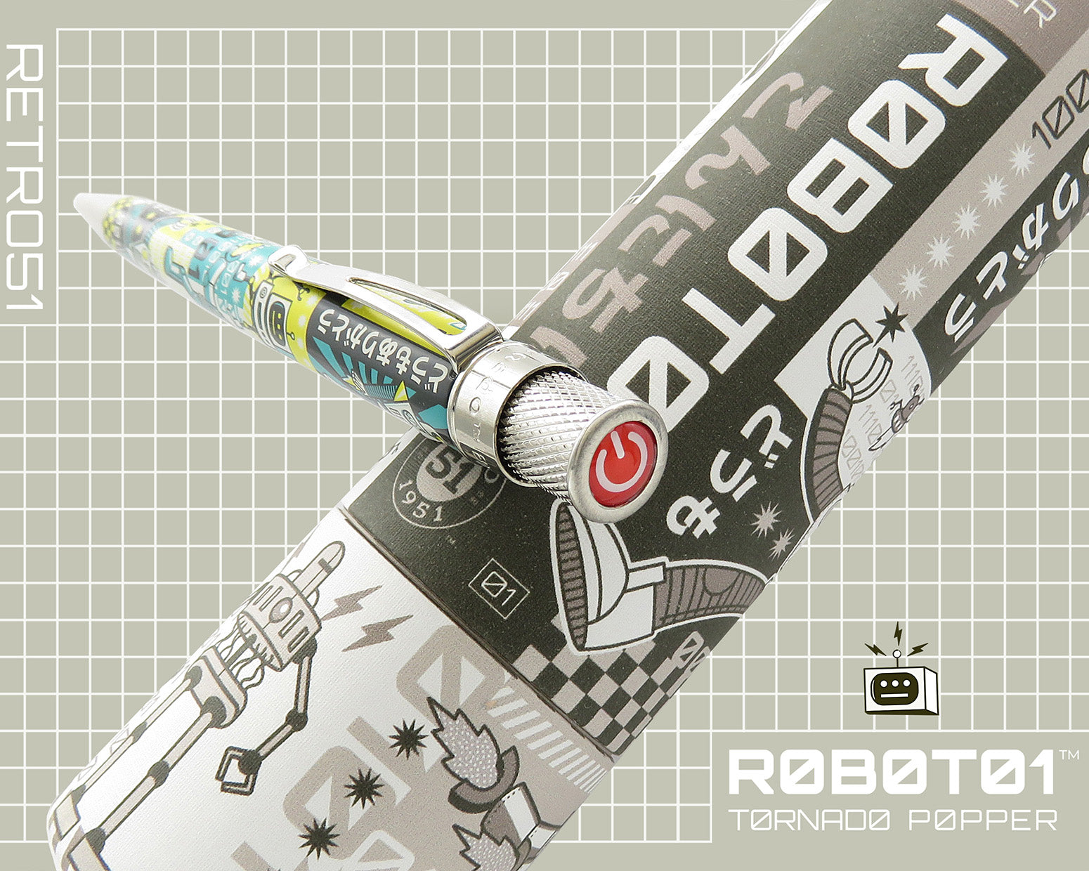 Retro51 Popper R0B0T01 Tornado™ Rollerball Pen