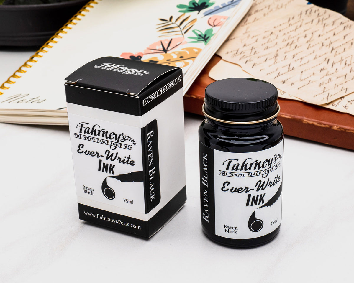 Fahrney's Ever Write 75ml Bottle Ink - Raven Black