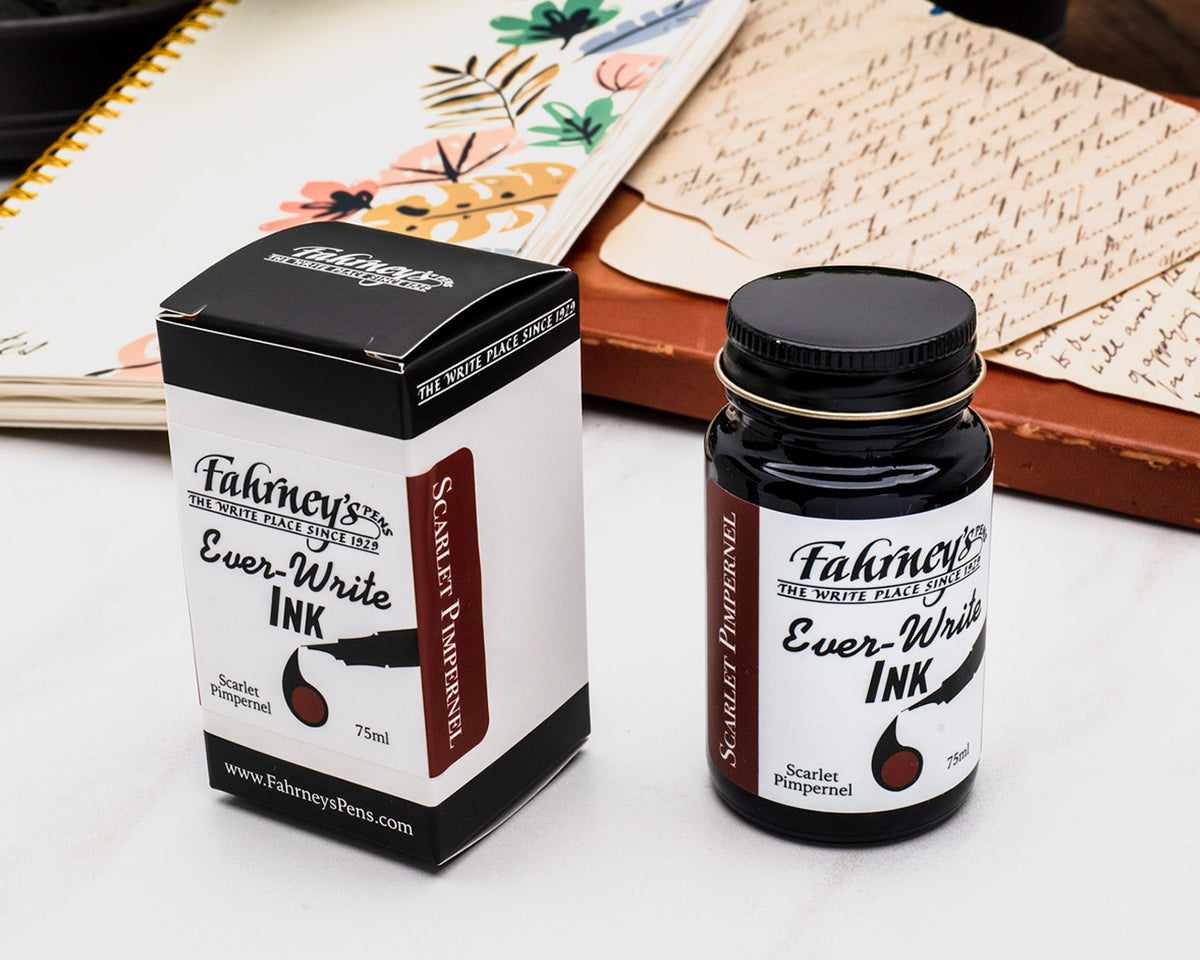 Fahrney's Ever Write 75ml Bottle Ink - Scarlet Pimpernel