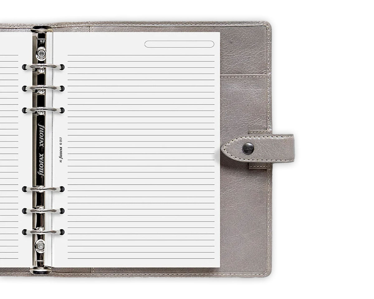 Filofax A5 White Ruled Notepaper Refill - 25 Sheets