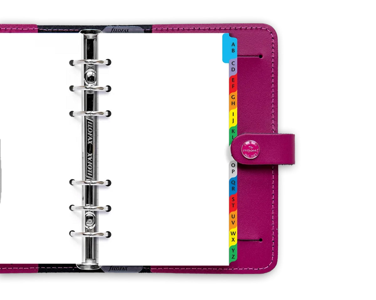 Filofax Personal A-Z Index Multicolored 2 Letter Tab Dividers