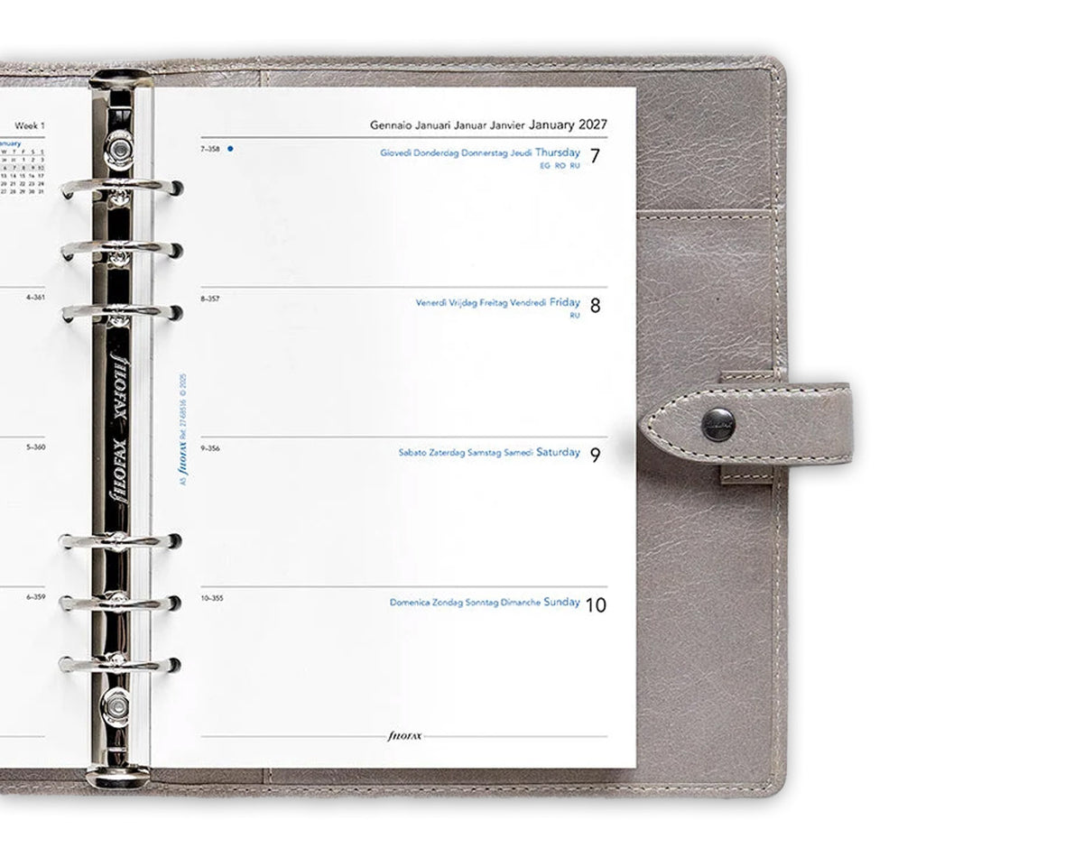 Filofax A5 Week on Two Pages 2027 Multilanguage Refill