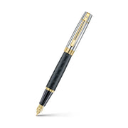 Sheaffer 300 Engraved Matte Black with Chrome Cap/PVD Gold Trim Fountain Pen