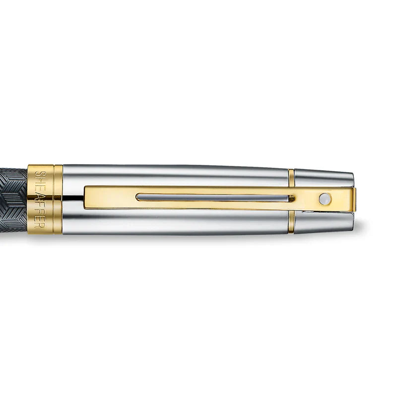Sheaffer 300 Engraved Matte Black with Chrome Cap/PVD Gold Trim Fountain Pen