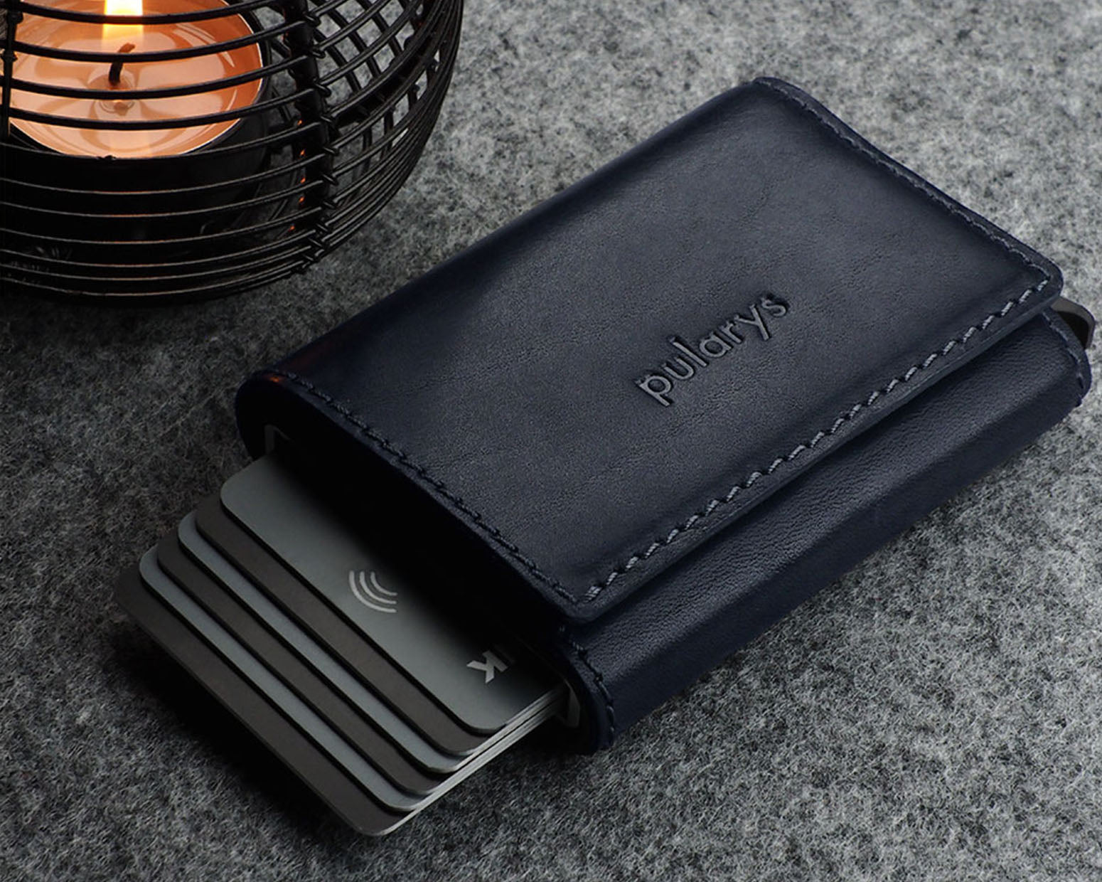 Pularys BOSTO Wallet - Nomad Leather in Navy