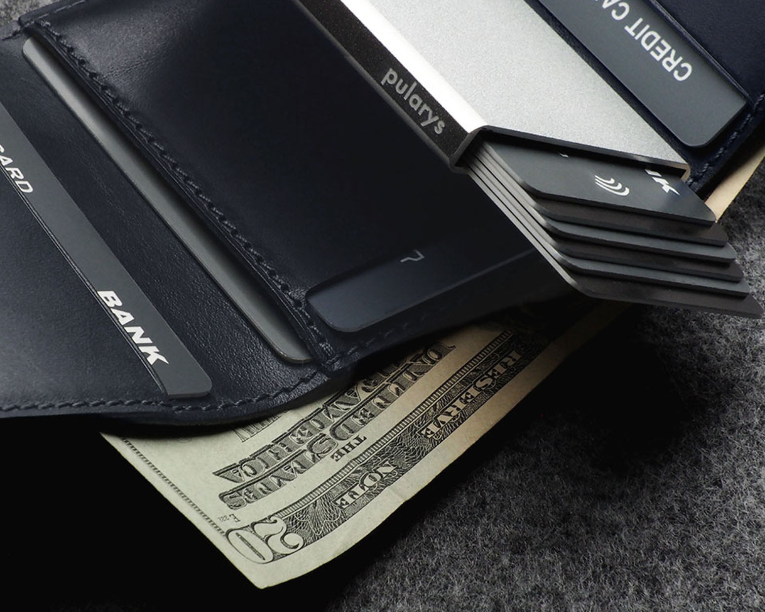 Pularys BOSTO Wallet - Nomad Leather in Navy
