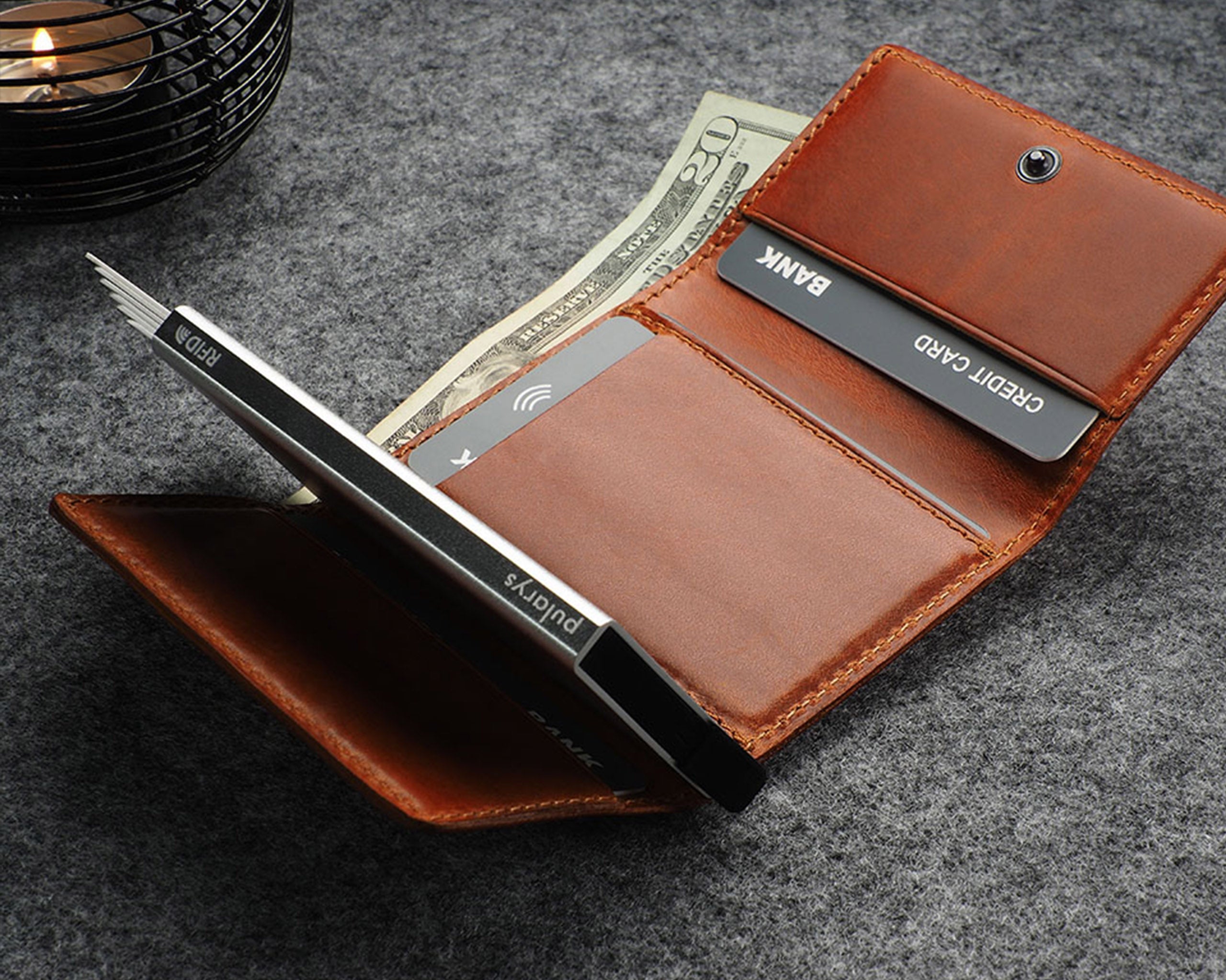 Pularys BOSTO Wallet - Nomad Leather in Cognac