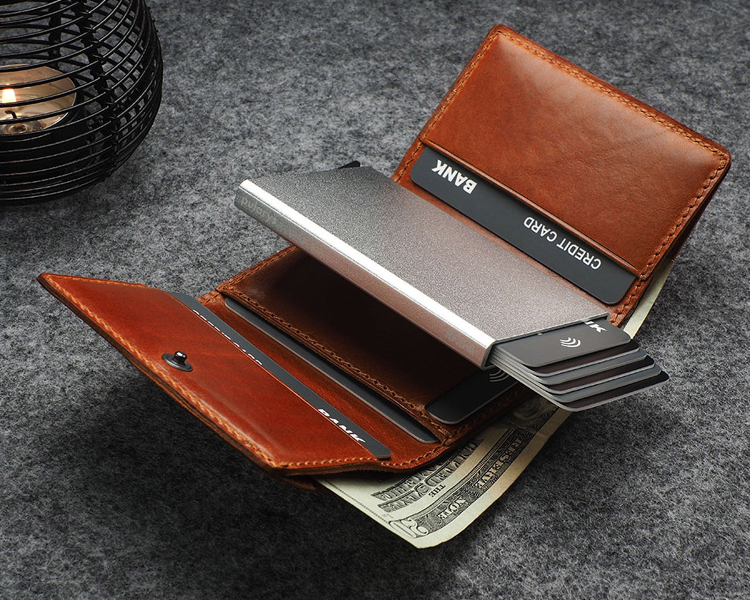 Pularys BOSTO Wallet - Nomad Leather in Cognac