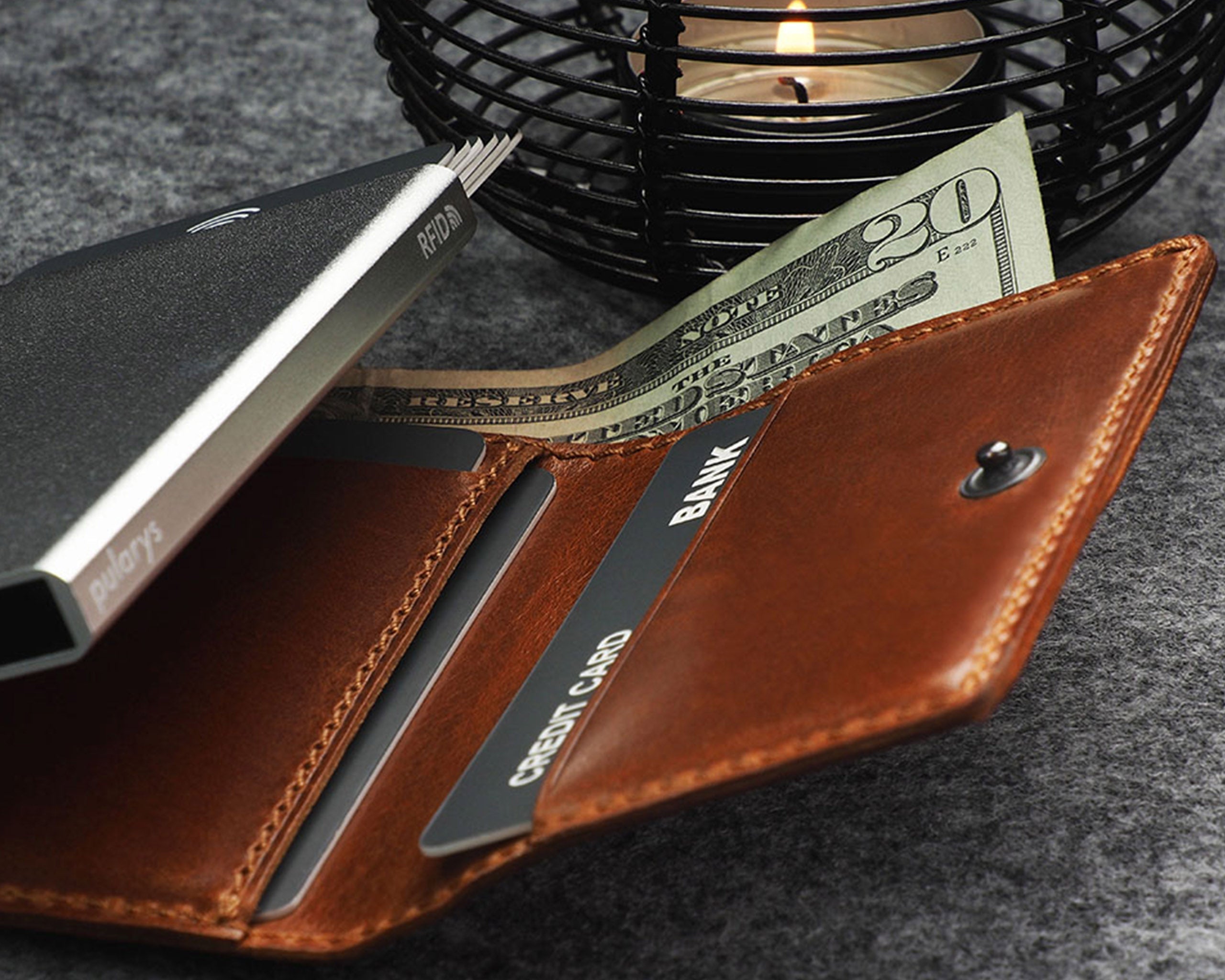 Pularys BOSTO Wallet - Nomad Leather in Cognac