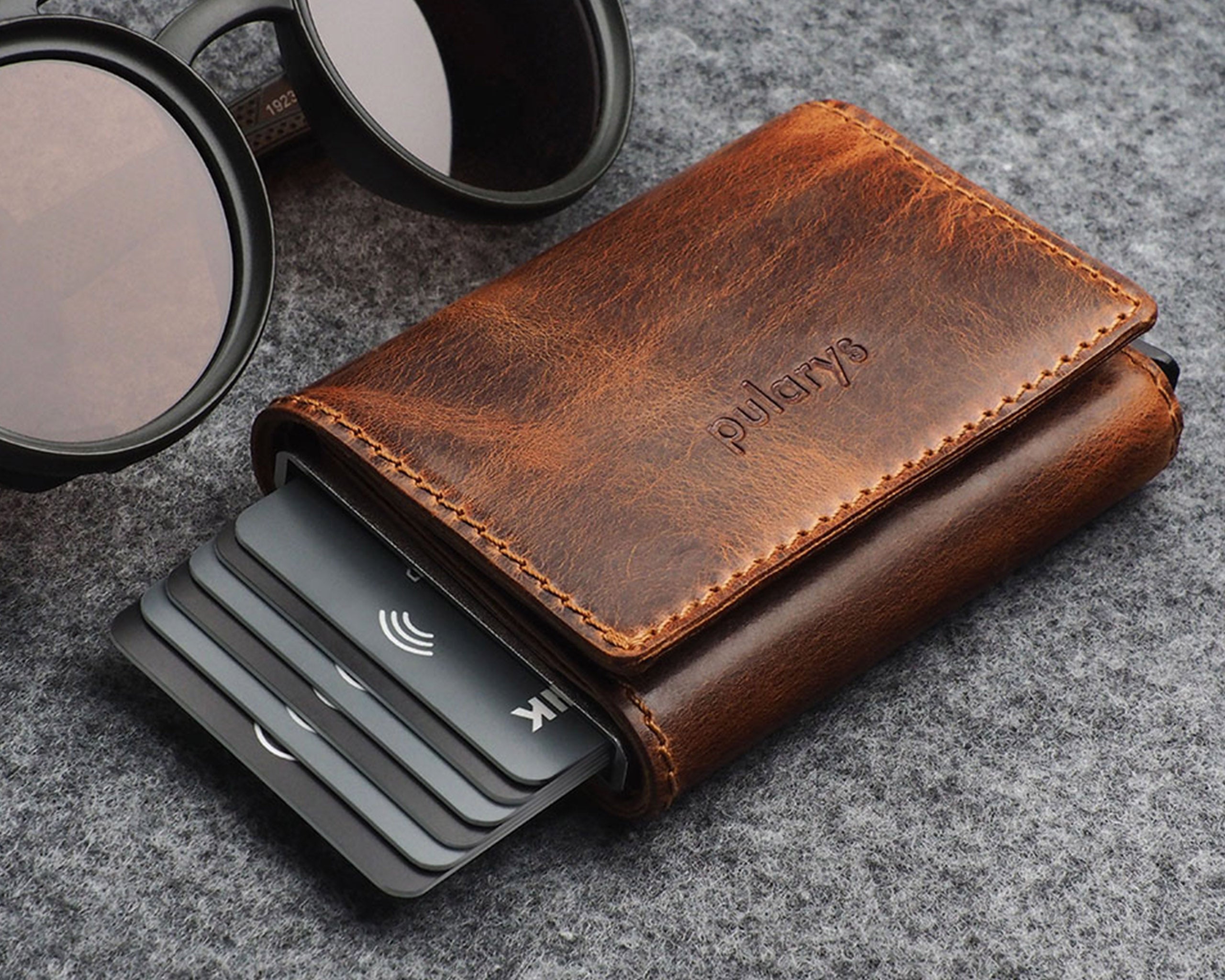 Pularys BOSTO Wallet - Vintage Saddle Leather in Brown