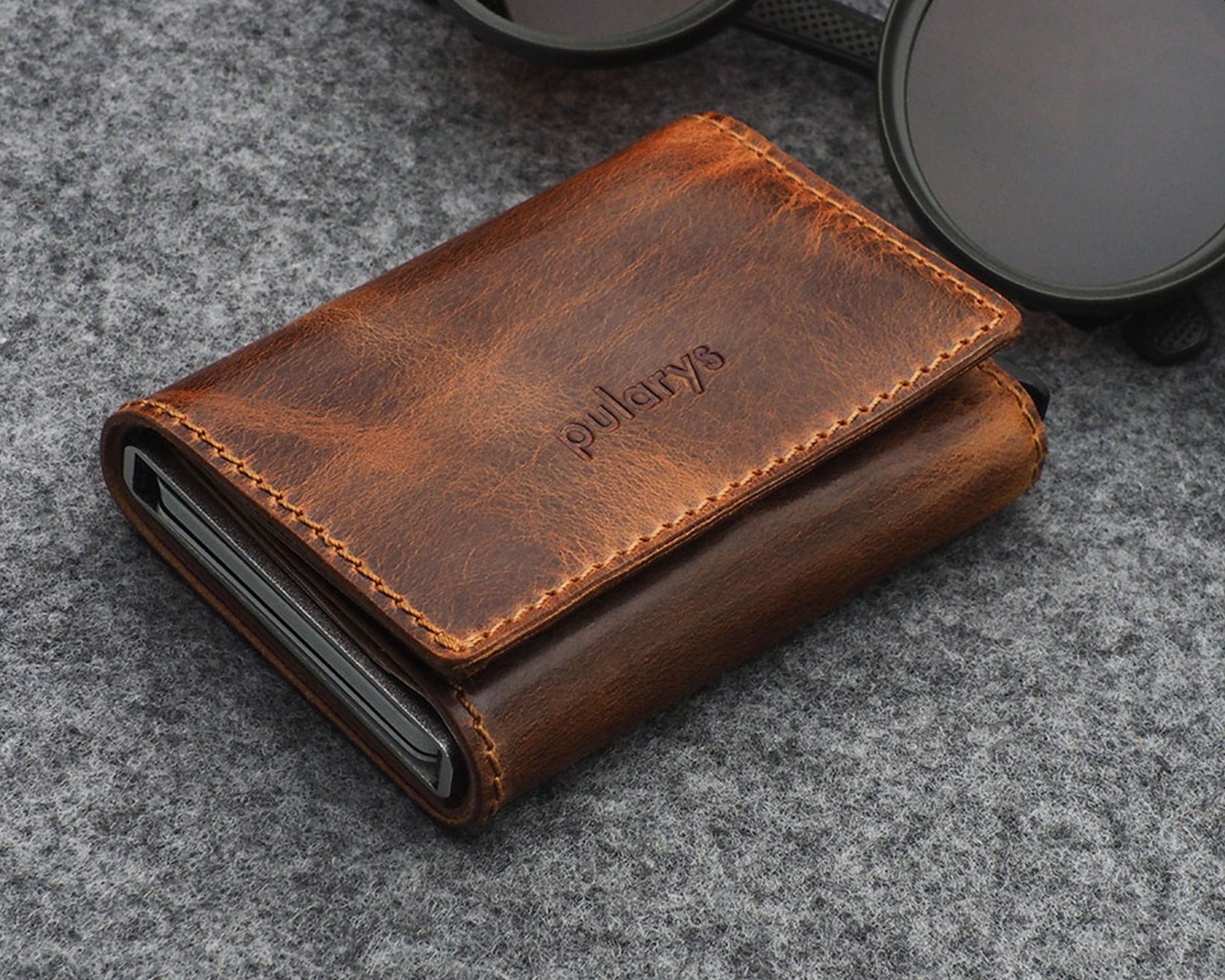 Pularys BOSTO Wallet - Vintage Saddle Leather in Brown