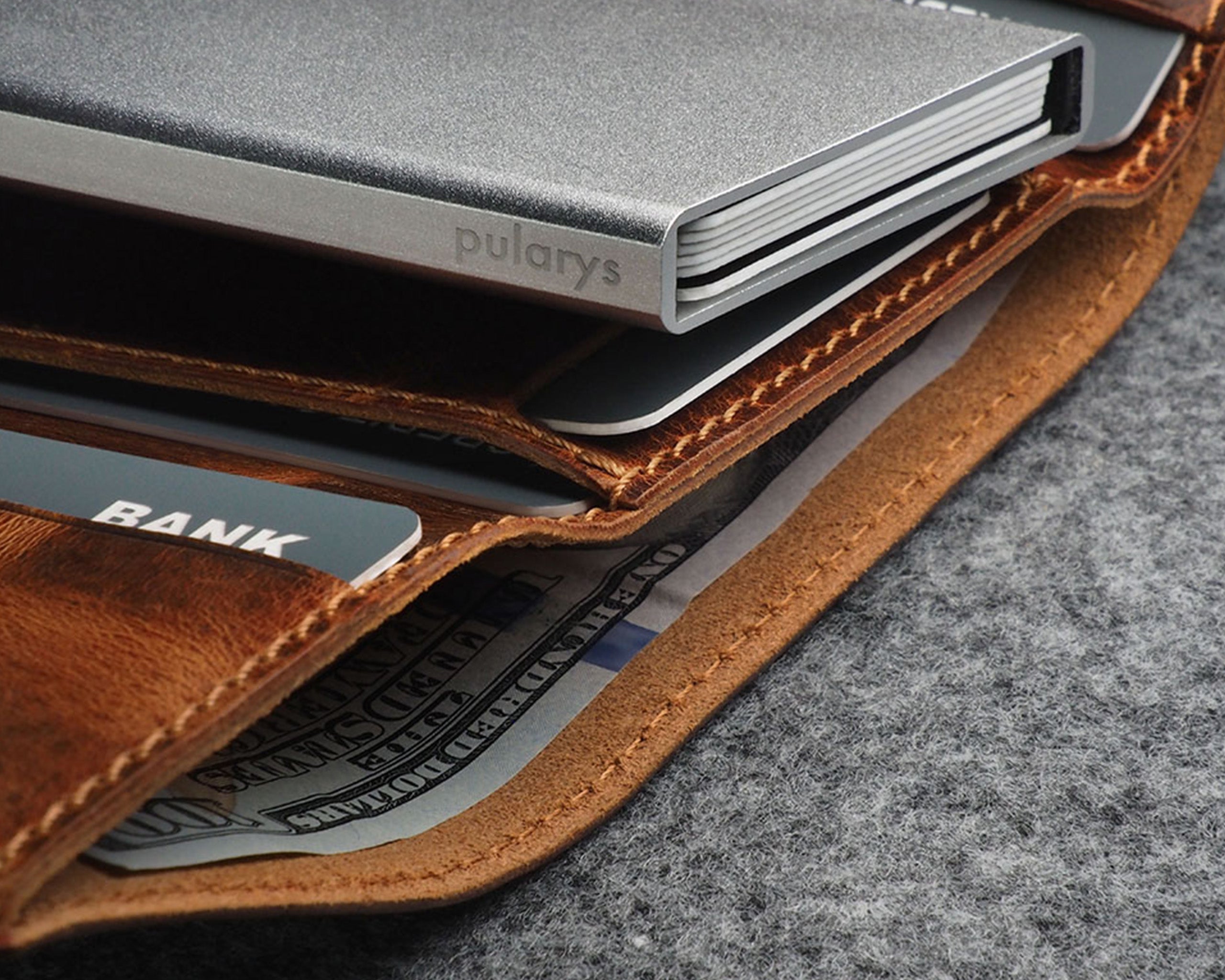 Pularys BOSTO Wallet - Vintage Saddle Leather in Brown