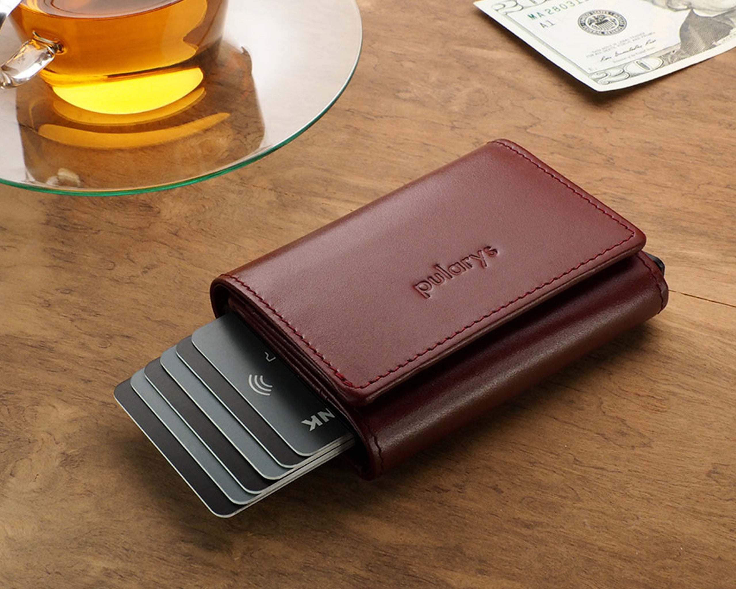 Pularys BOSTO Wallet - Italia Leather in Cherry