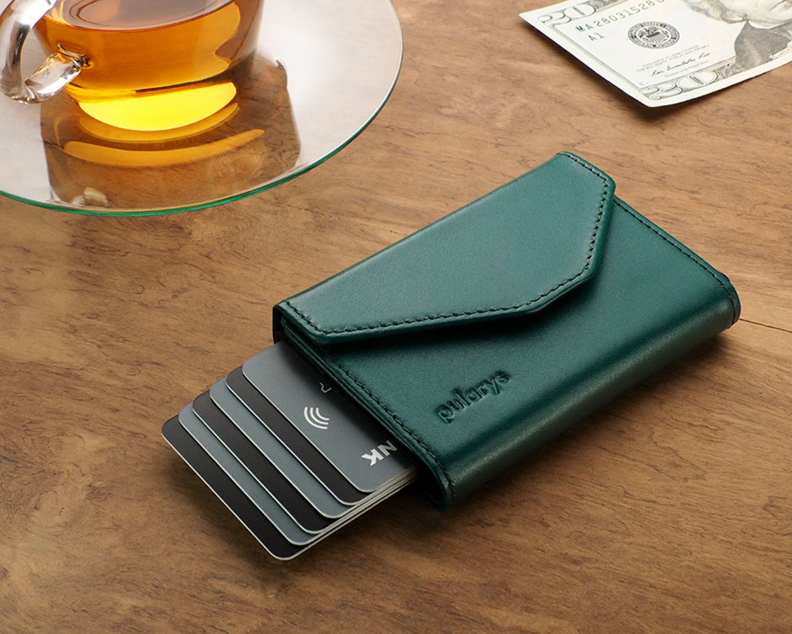 Pularys PORTER Go Wallet - Italia Leather in Green
