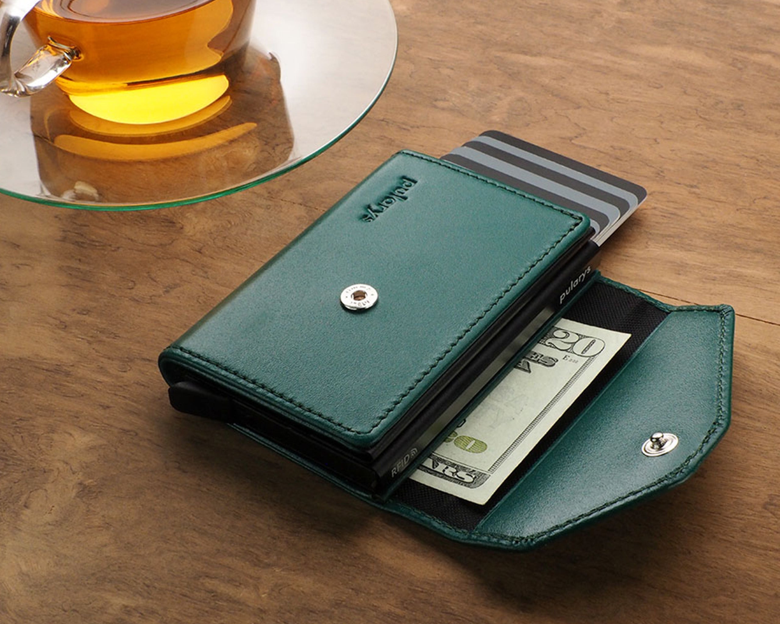 Pularys PORTER Go Wallet - Italia Leather in Green