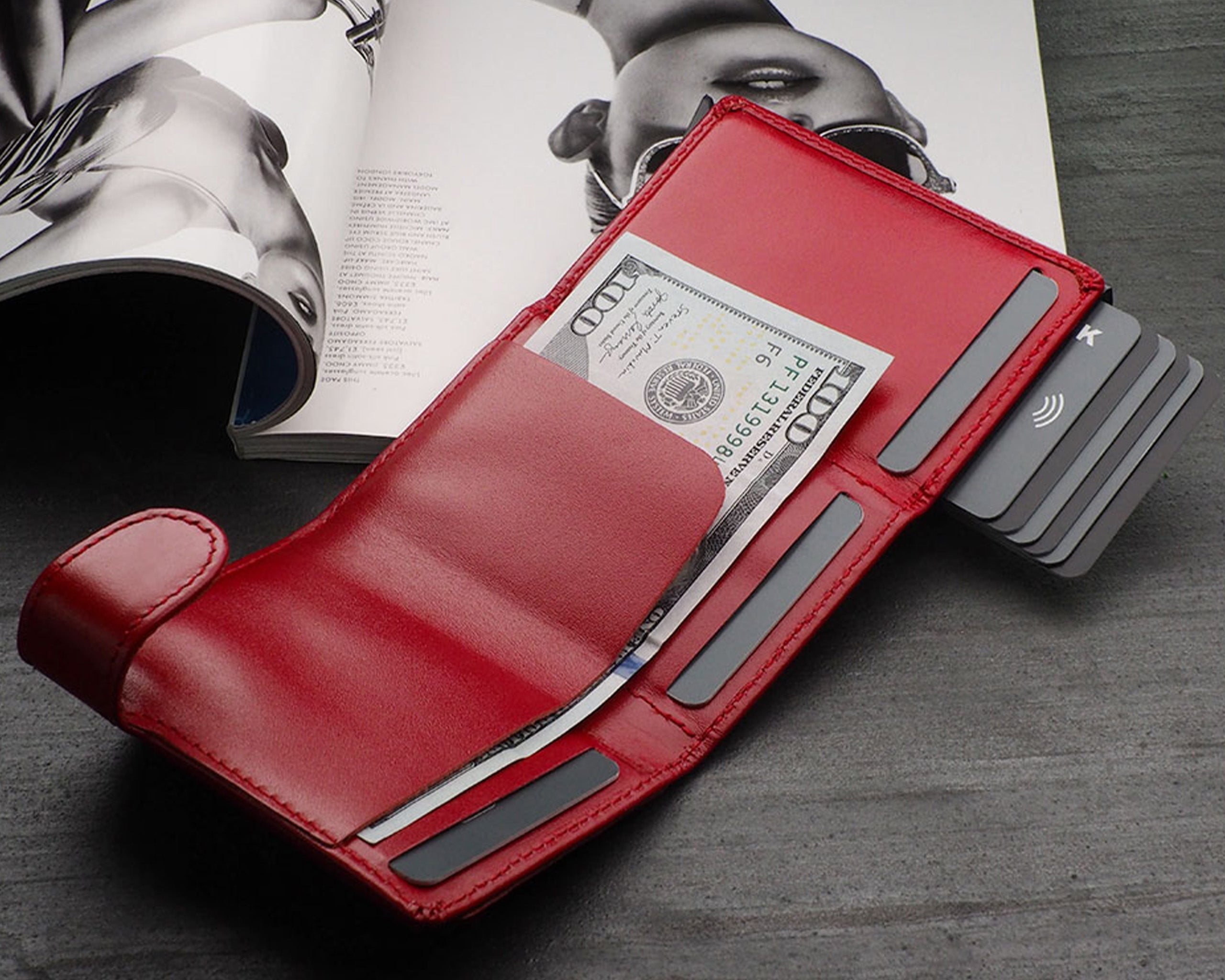 Pularys SOLO Max Wallet - Italia Leather in Red