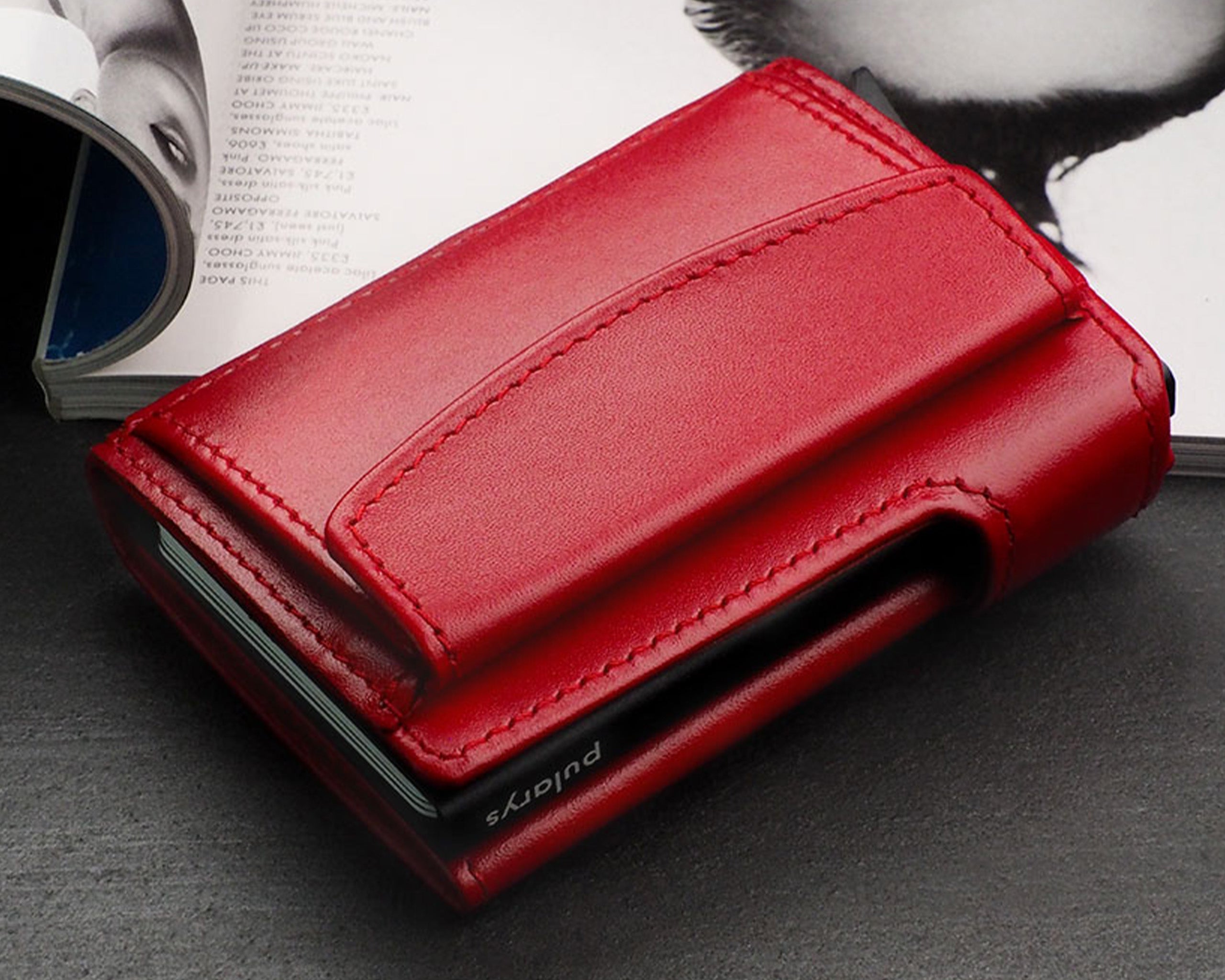 Pularys SOLO Max Wallet - Italia Leather in Red