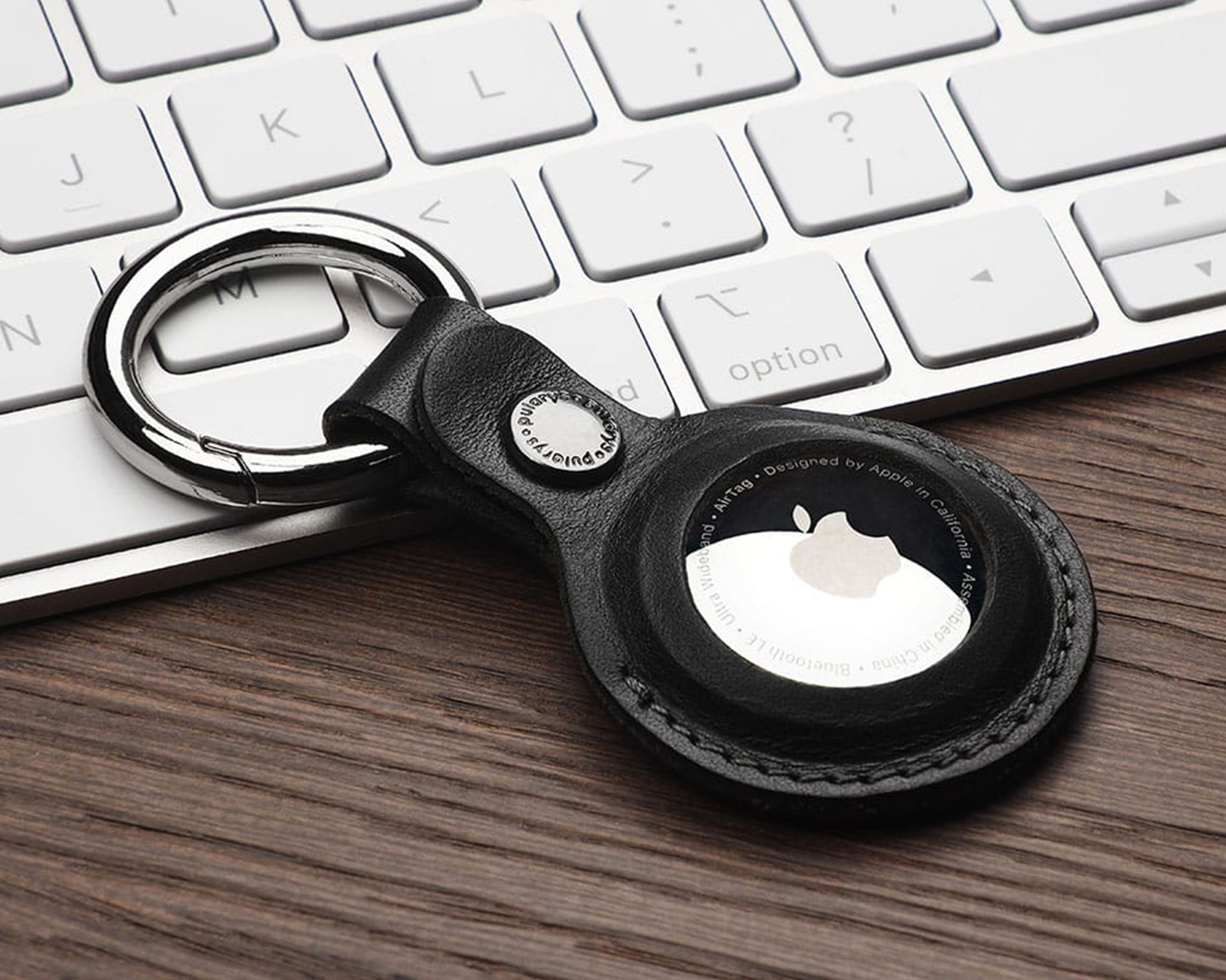 Pularys KEYRING for AirTag - Nomad Leather in Black