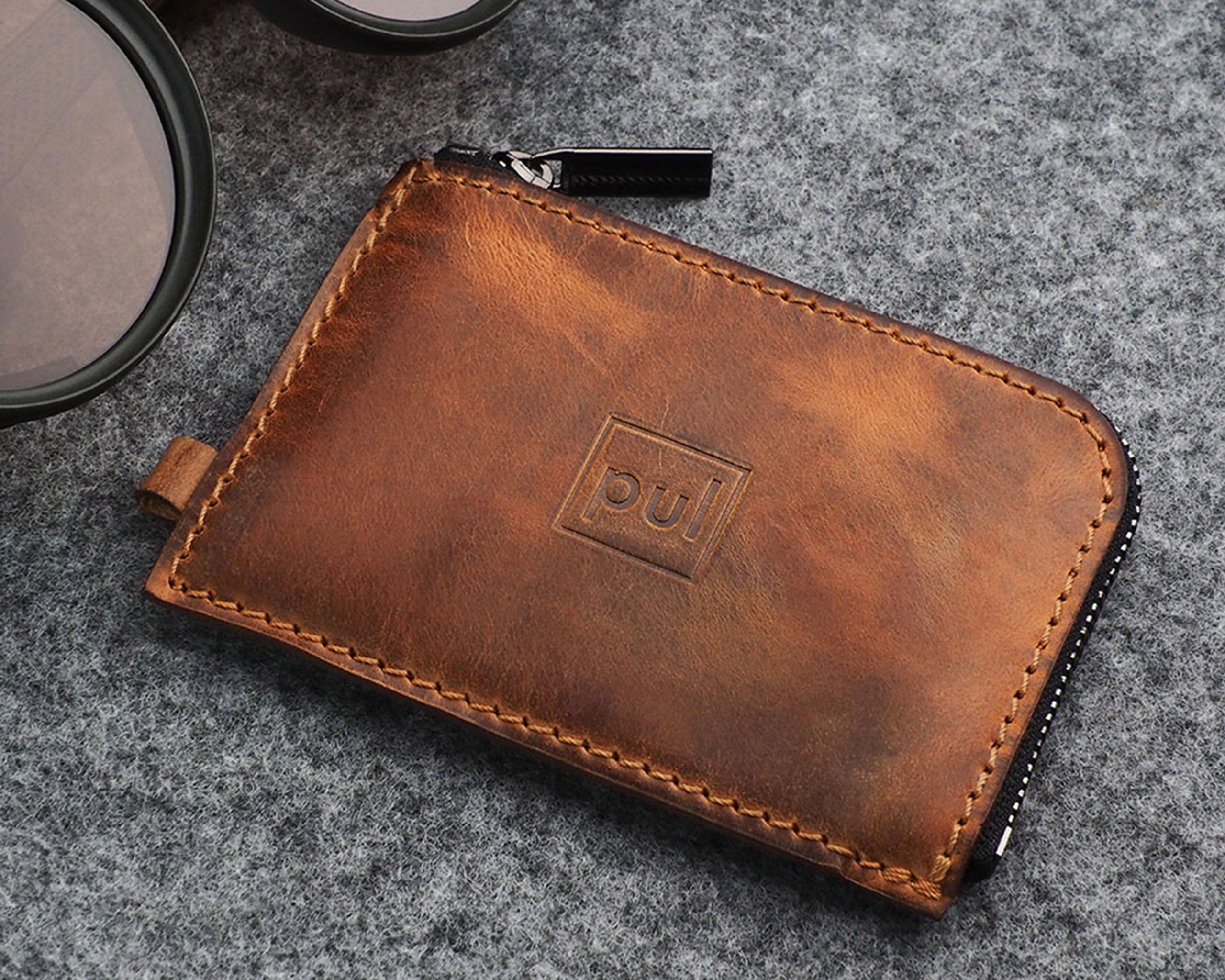 Pularys OLDTIMER SLIM Wallet - Vintage Saddle Leather in Brown