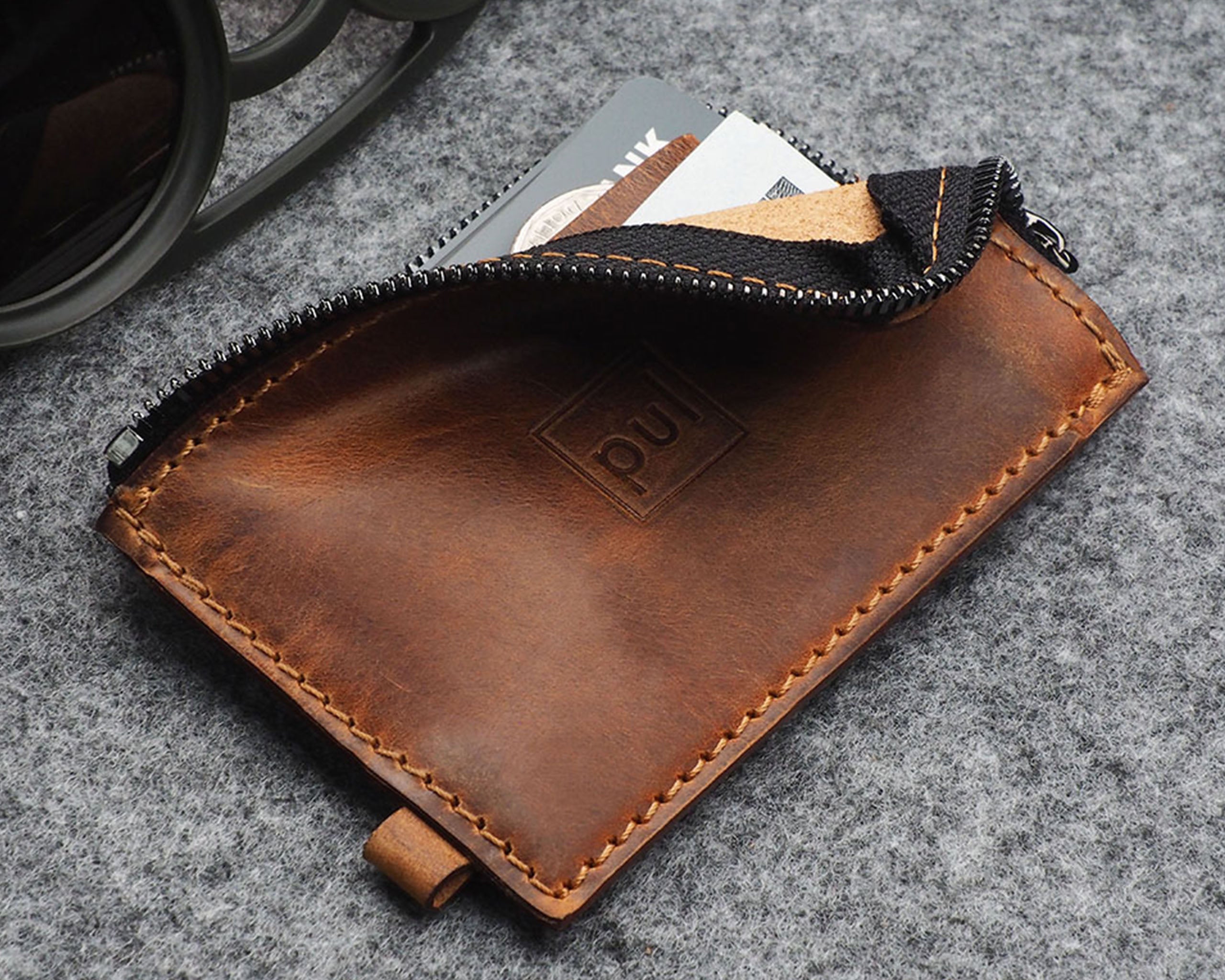 Pularys OLDTIMER SLIM Wallet - Vintage Saddle Leather in Brown