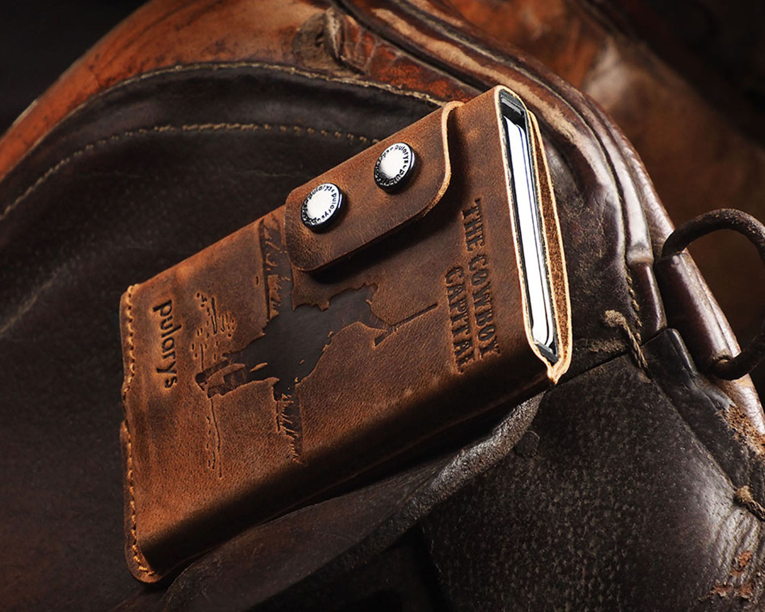 Pularys FUNKY Wallet - Cowboy Capitol Decor in Brown