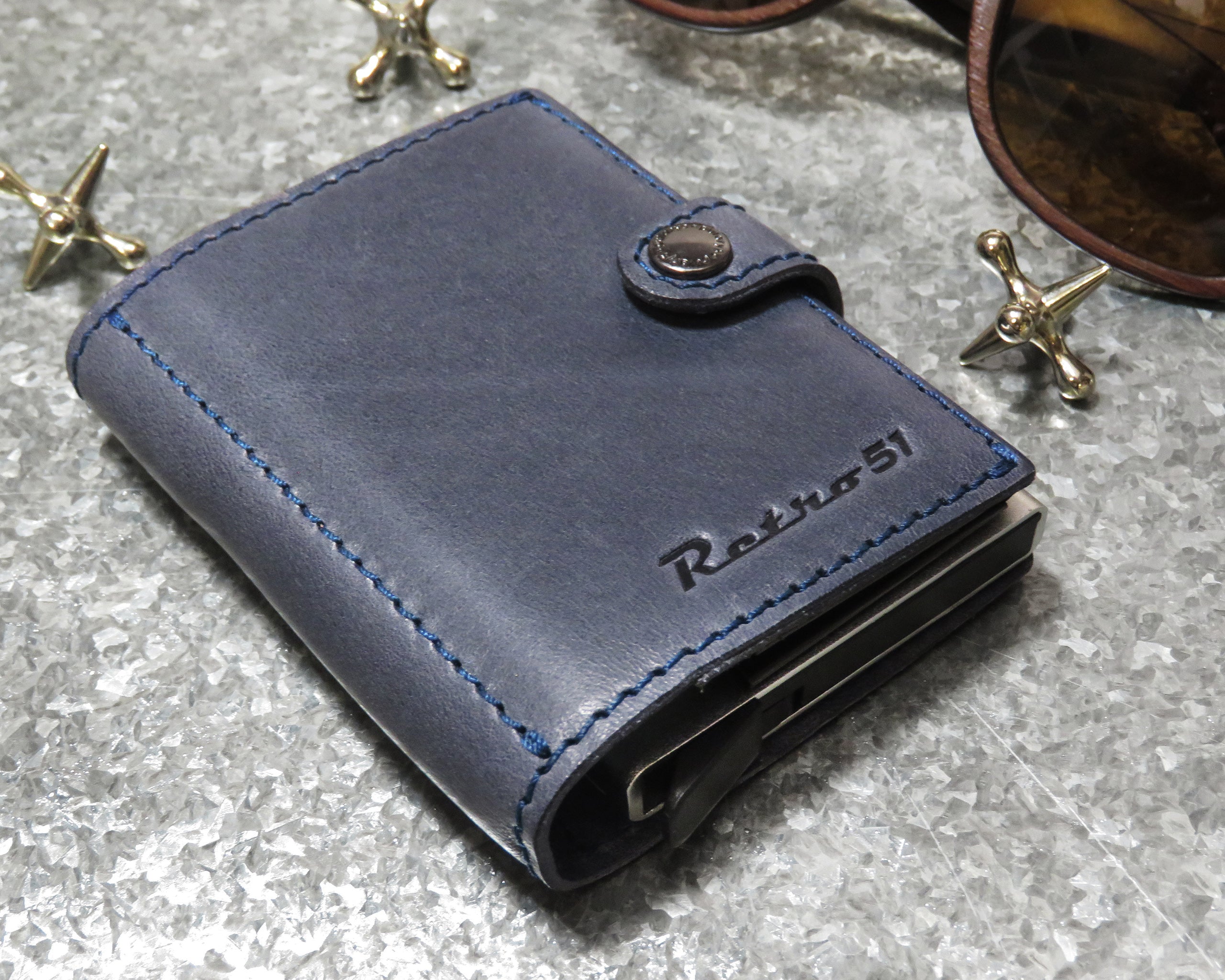 Retro51 Modern Traveler Wallet - Navy With Copper Tornado™ Elite Pen
