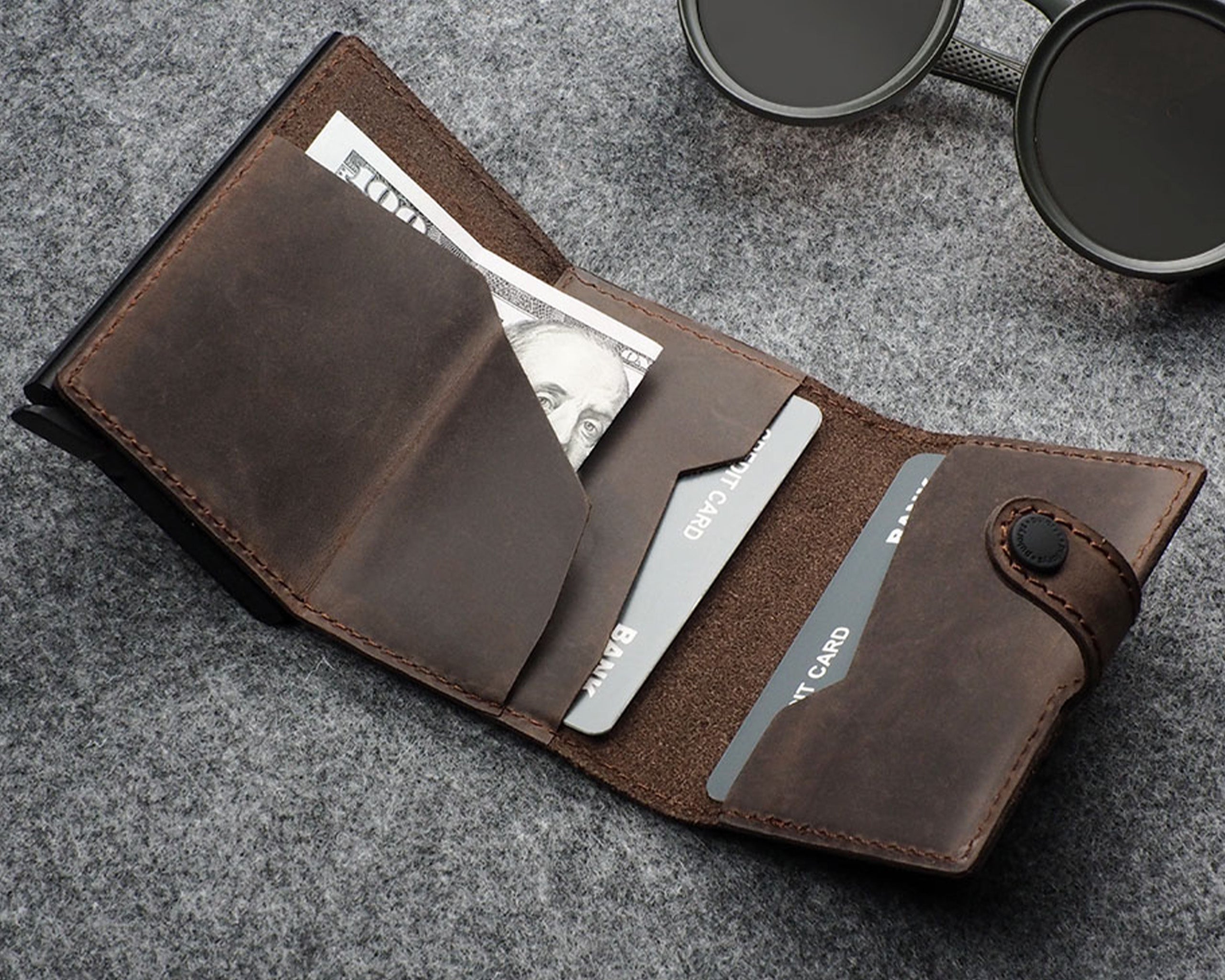 Pularys HIKER Wallet - Hunter Leather in Brown