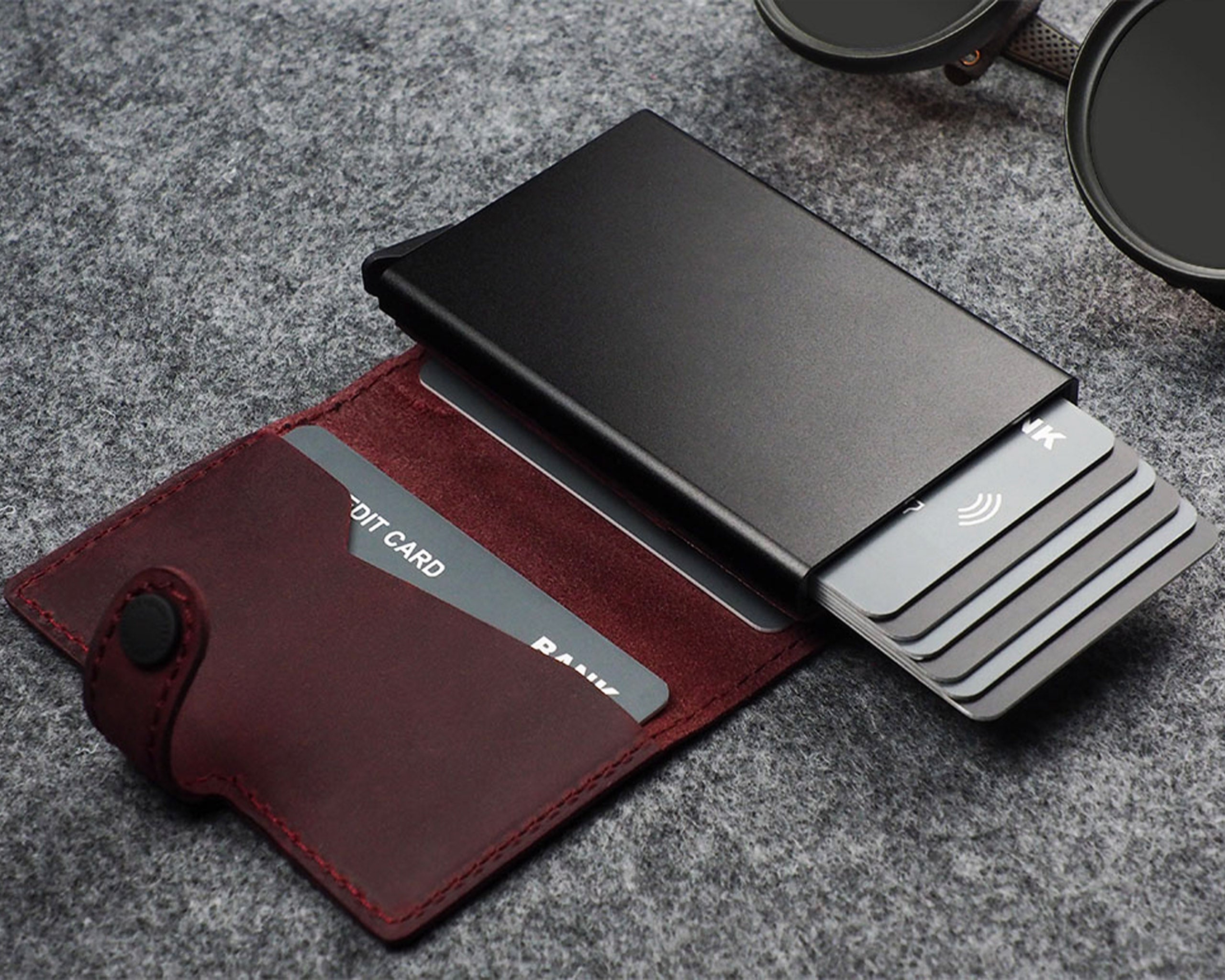 Pularys HIKER Wallet - Hunter Leather in Cherry