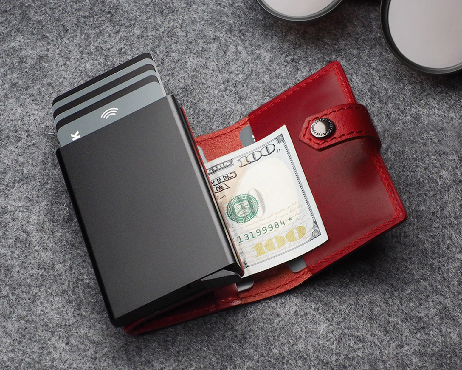 Pularys HIKER Wallet - Nomad Leather in Red