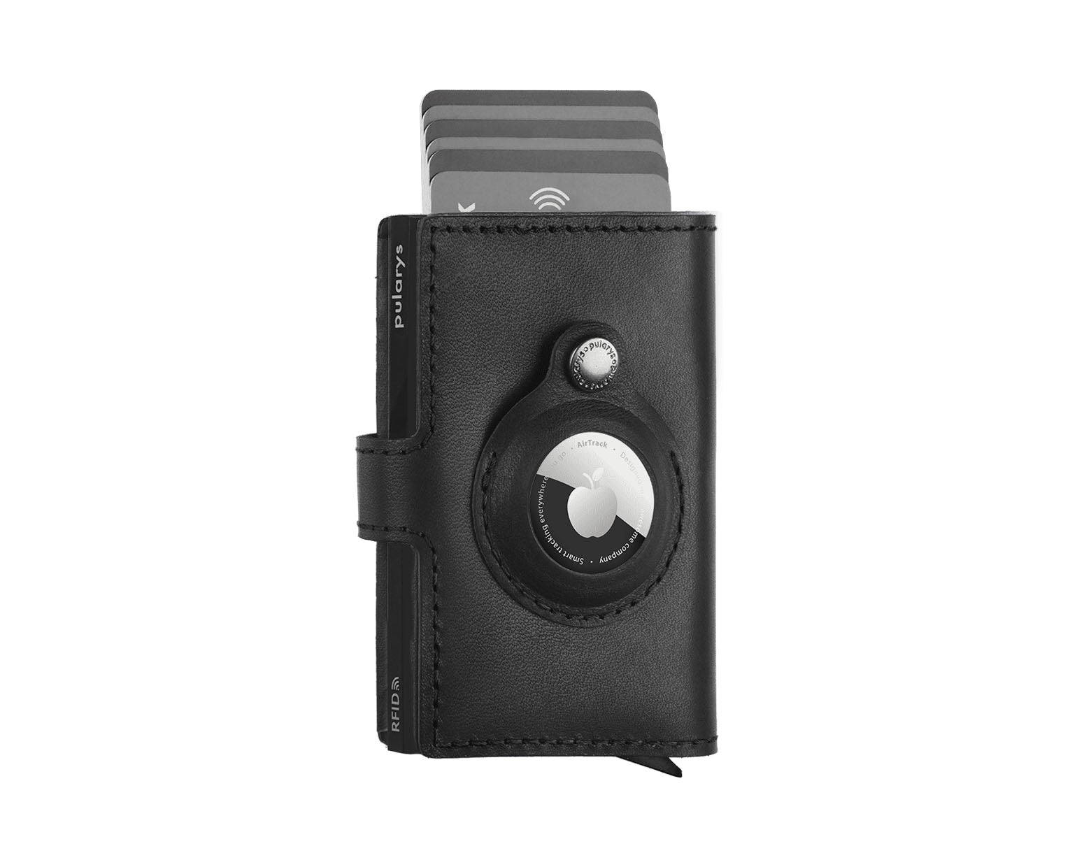 Pularys HIKER Wallet for AirTag - Nomad Leather in Black