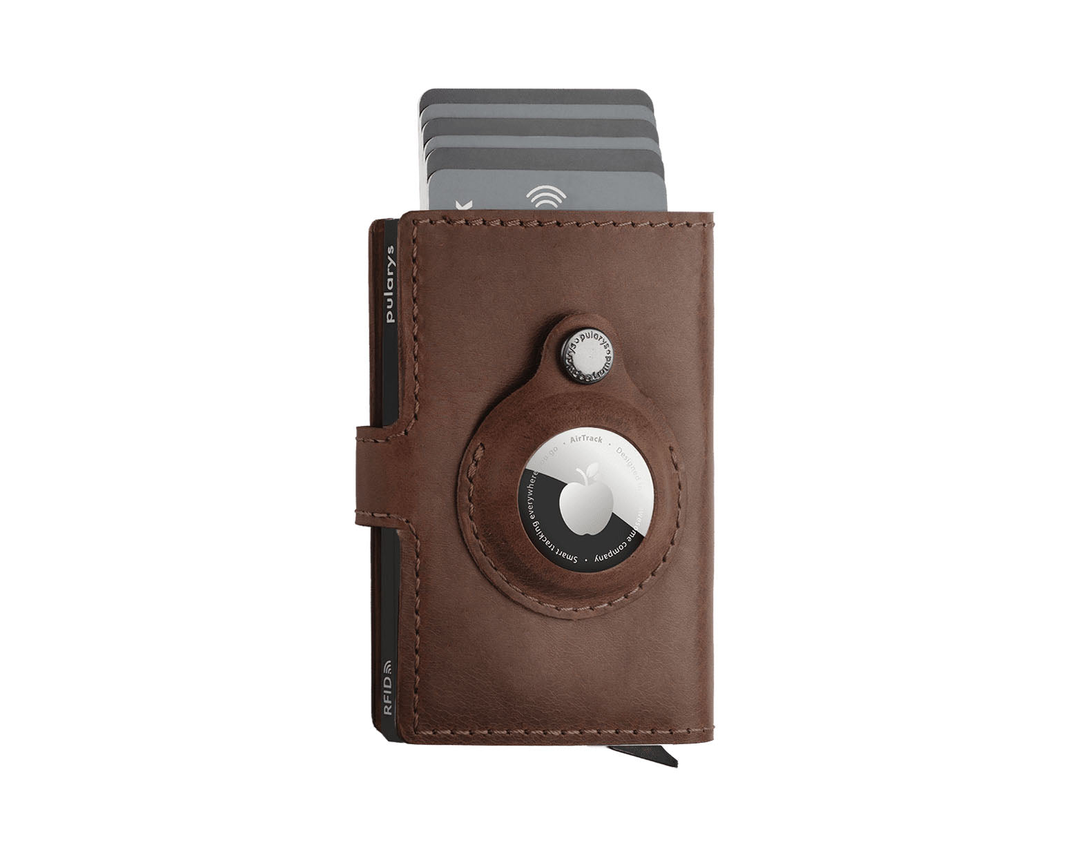 Pularys HIKER Wallet for AirTag - Nomad Leather in Brown