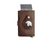 Pularys HIKER Wallet for AirTag - Nomad Leather in Brown