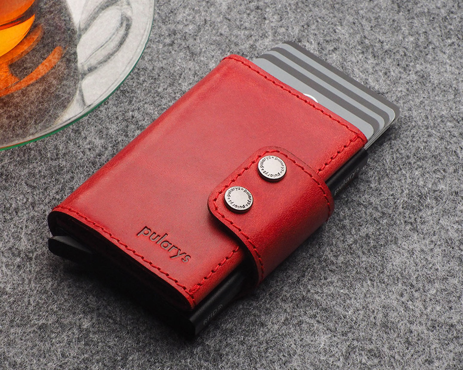Pularys DOPPIO Wallet - Nomad Leather in Red